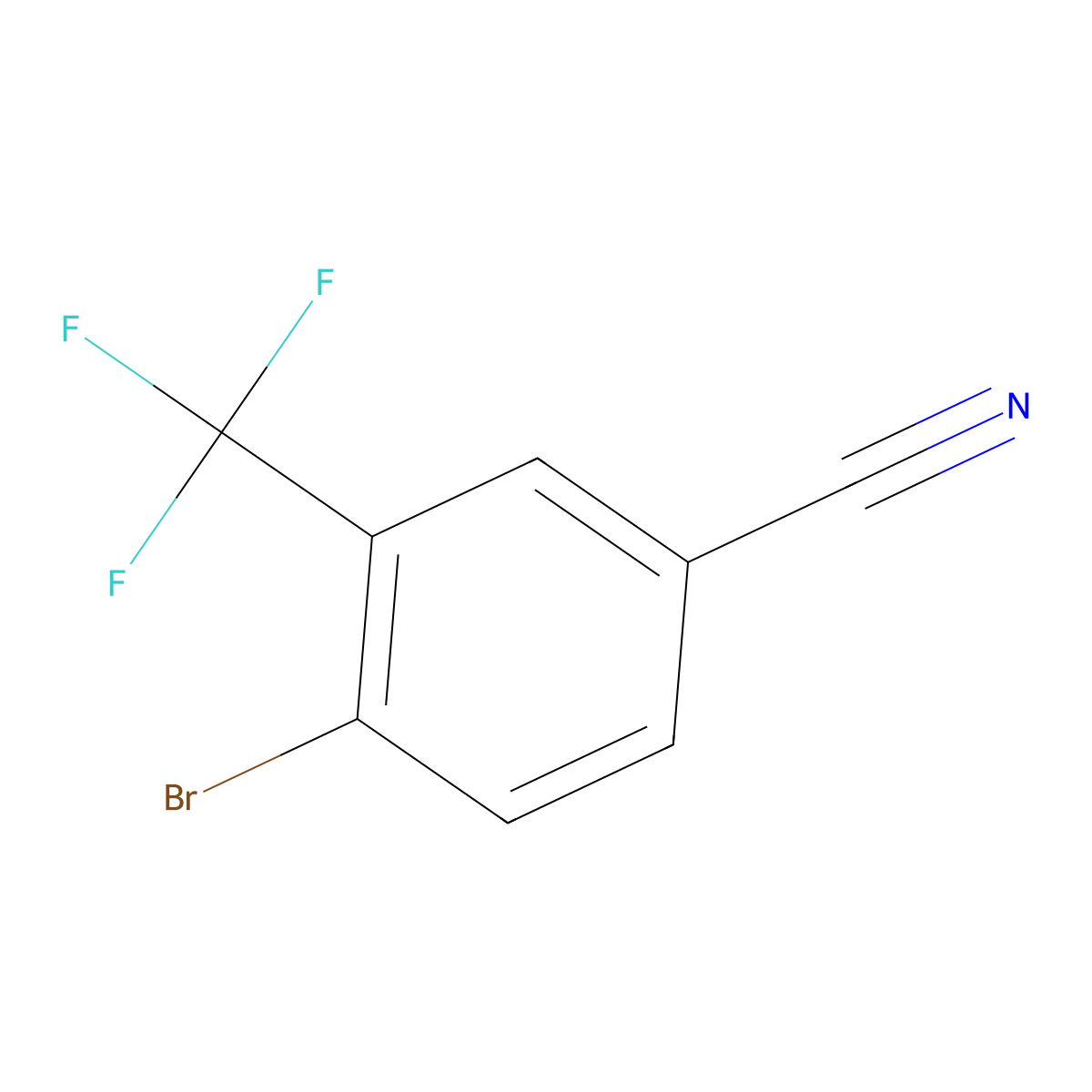 4-Bromo-3-(trifluoromethyl)benzonitrile molecular structure, CAS 1735-53-1