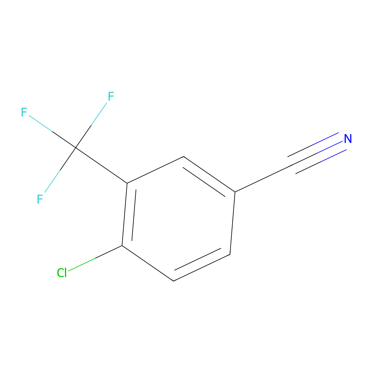 4-Chloro-3-(trifluoromethyl)benzonitrile molecular structure, CAS 1735-54-2