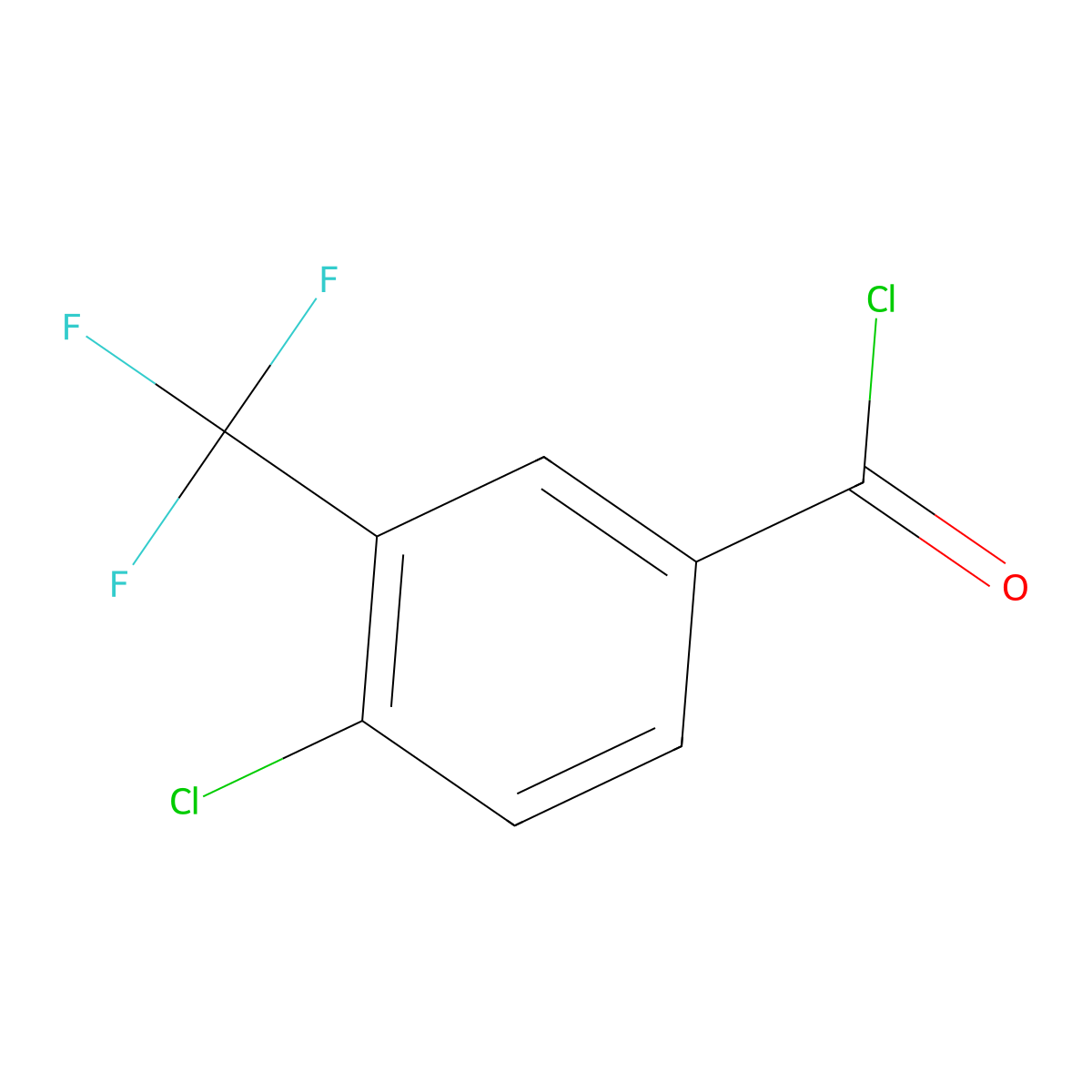 4-Chloro-3-(trifluoromethyl)benzoyl chloride molecular structure, CAS 1735-55-3