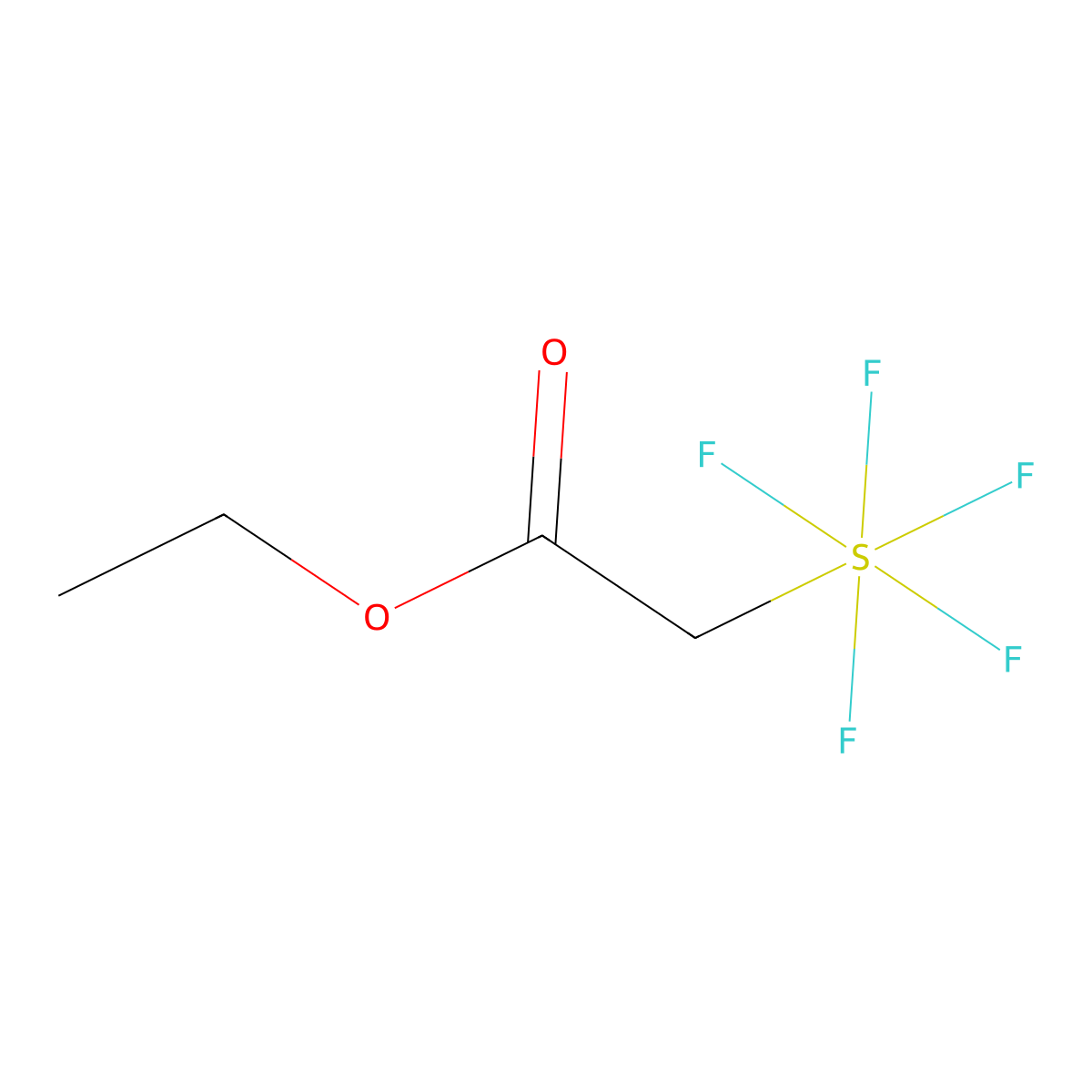 Ethyl 2-(pentafluorosulfanyl)acetate molecular structure, CAS 1735-74-6
