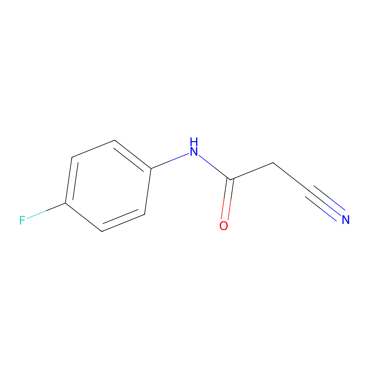 2-Cyano-N-(4-fluorophenyl)acetamide molecular structure, CAS 1735-88-2