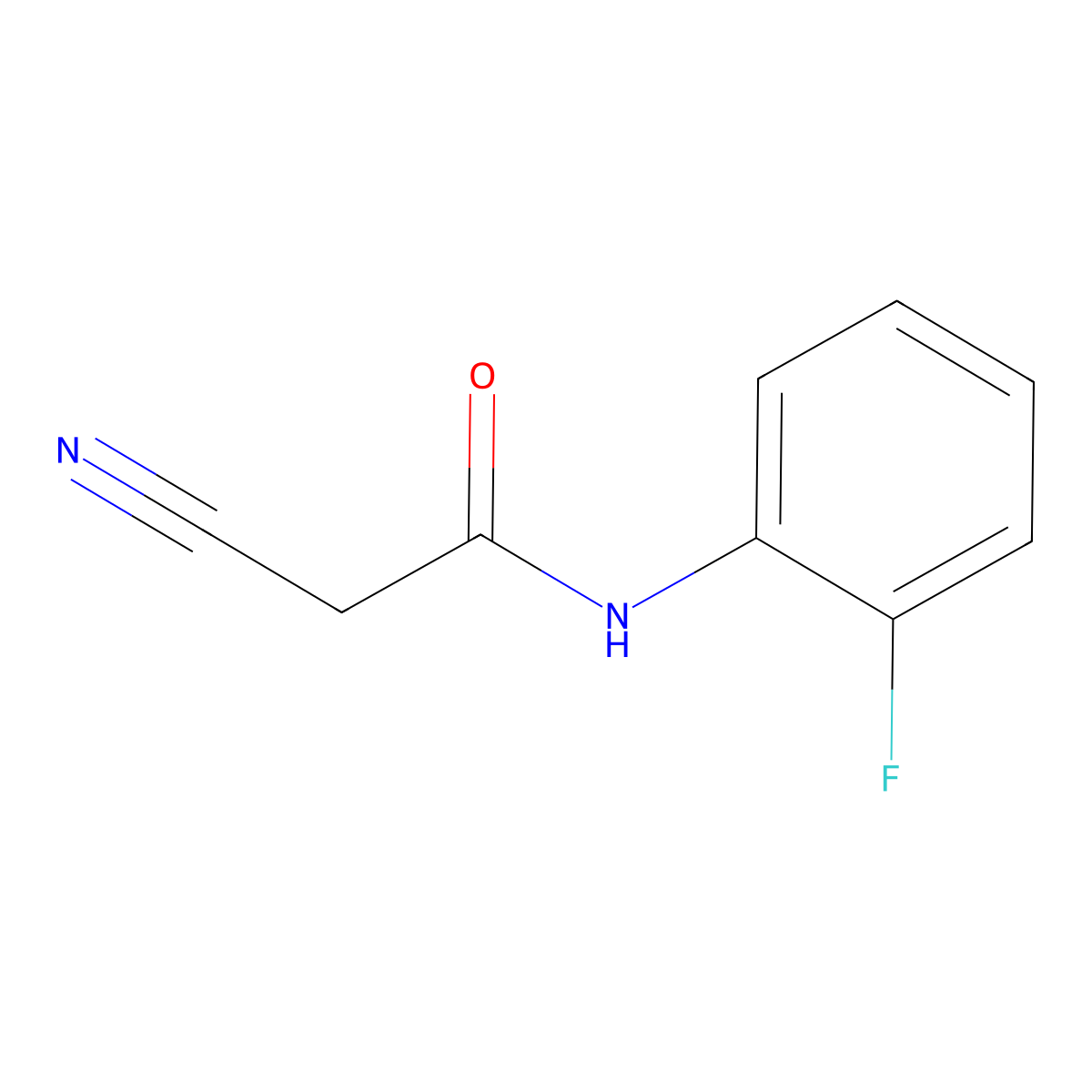 2-cyano-N-(2-fluorophenyl)acetamide molecular structure, CAS 1735-96-2