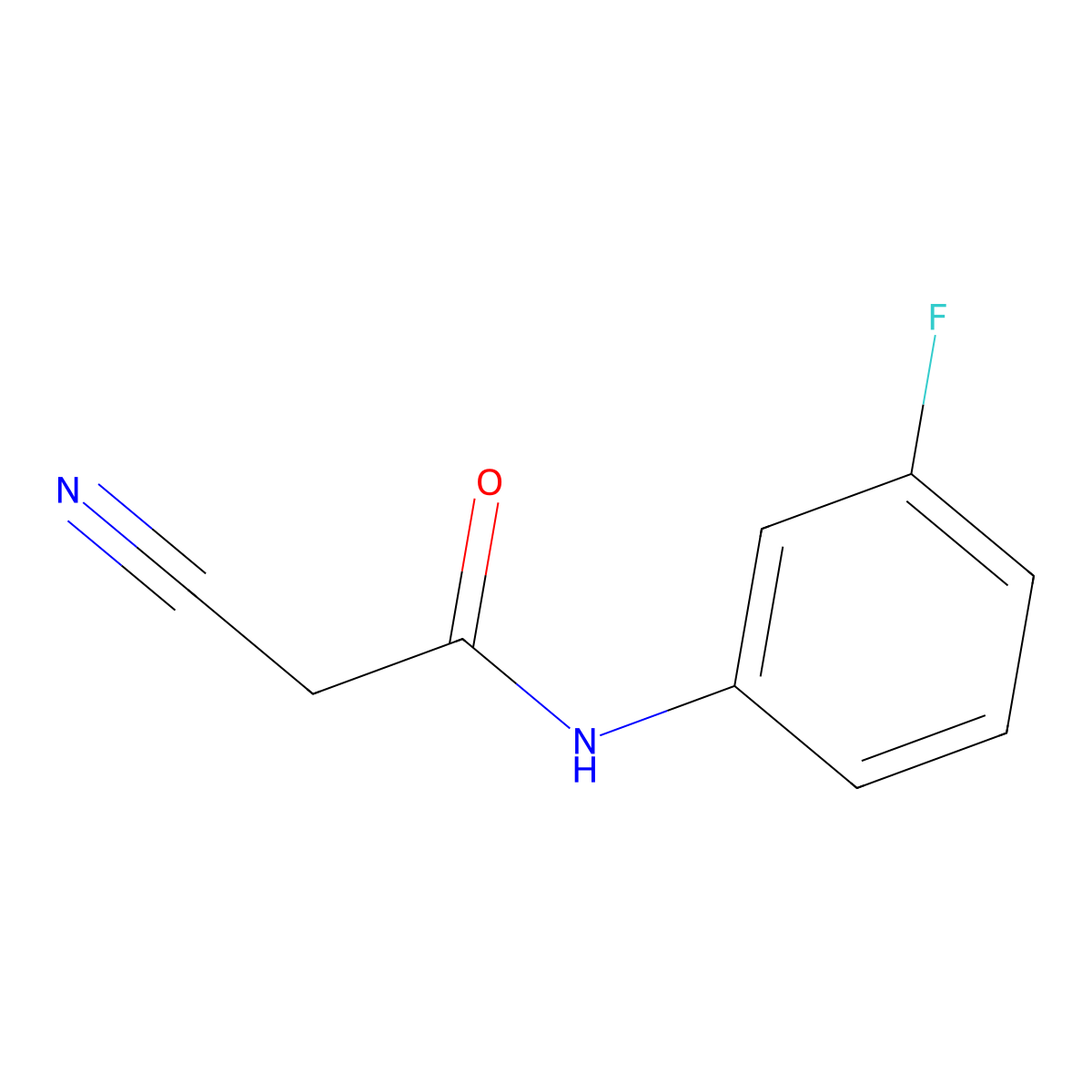 2-Cyano-N-(3-fluorophenyl)acetamide molecular structure, CAS 1735-97-3