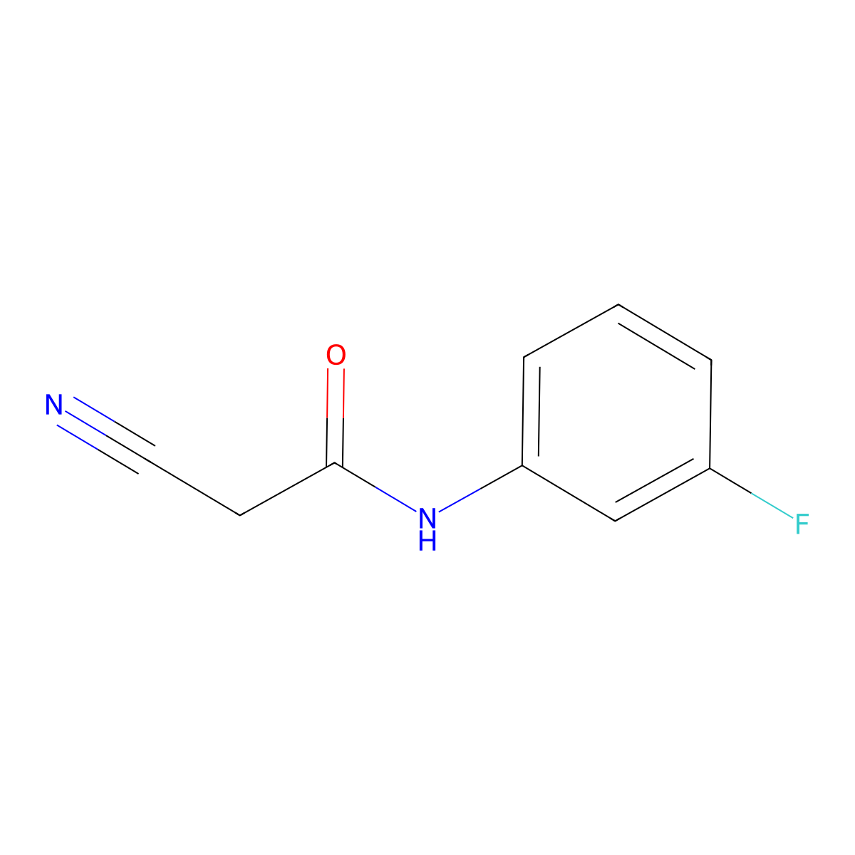 2-Cyano-N-(3-fluorophenyl)acetamide molecular structure, CAS 1735-97-3