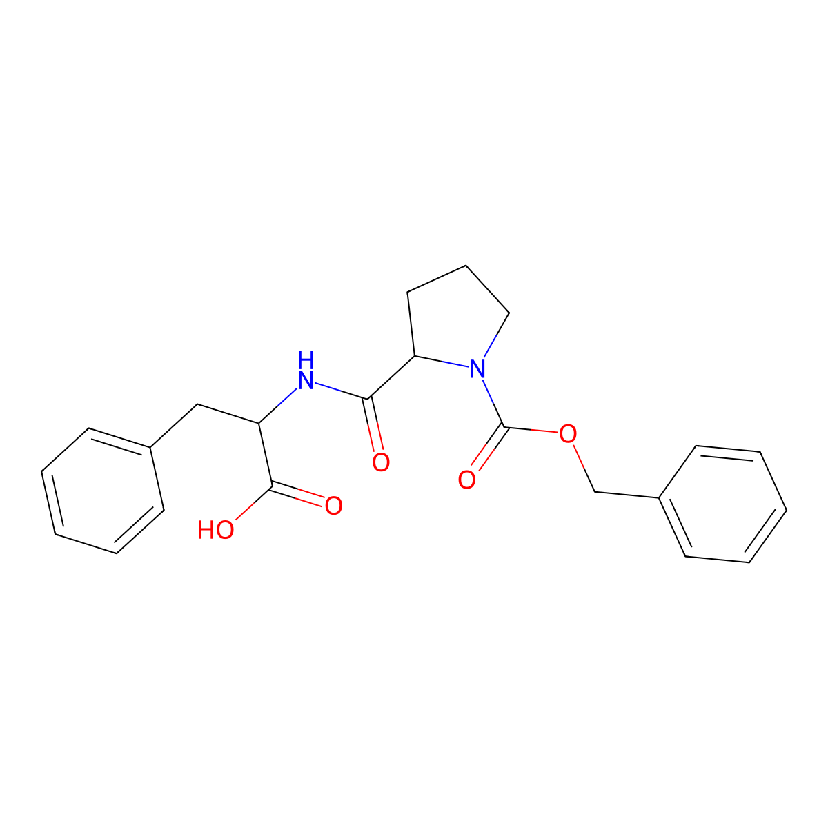 1-[(Phenylmethoxy)carbonyl]-L-prolyl-L-phenylalanine molecular structure, CAS 17350-17-3