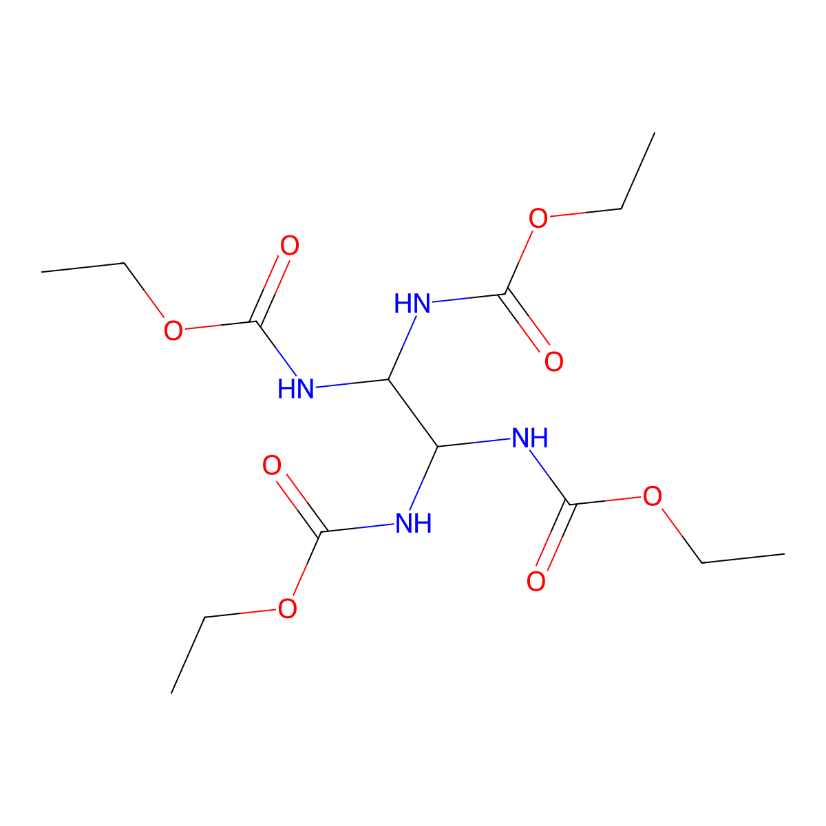 Carbamic acid, 1,2-ethanediylidenetetrakis-, tetraethyl ester molecular structure, CAS 17350-57-1