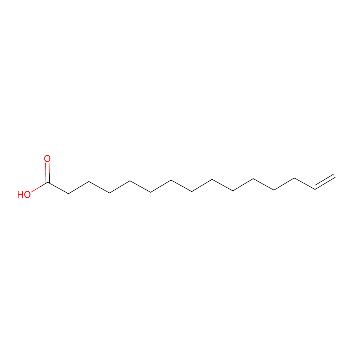 14-Pentadecenoic acid molecular structure, CAS 17351-34-7