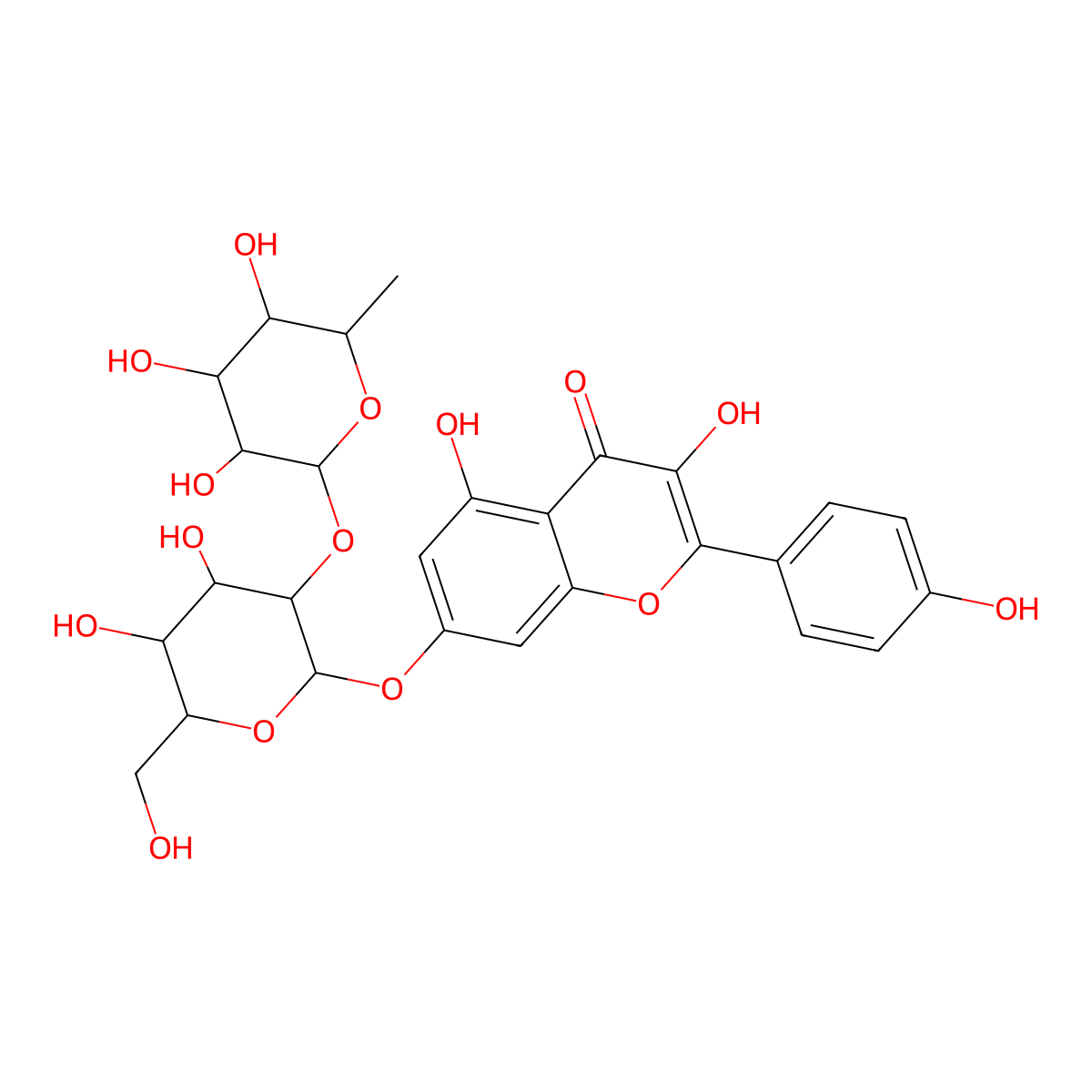 Kaempferol 7-O-neohesperidoside molecular structure, CAS 17353-03-6