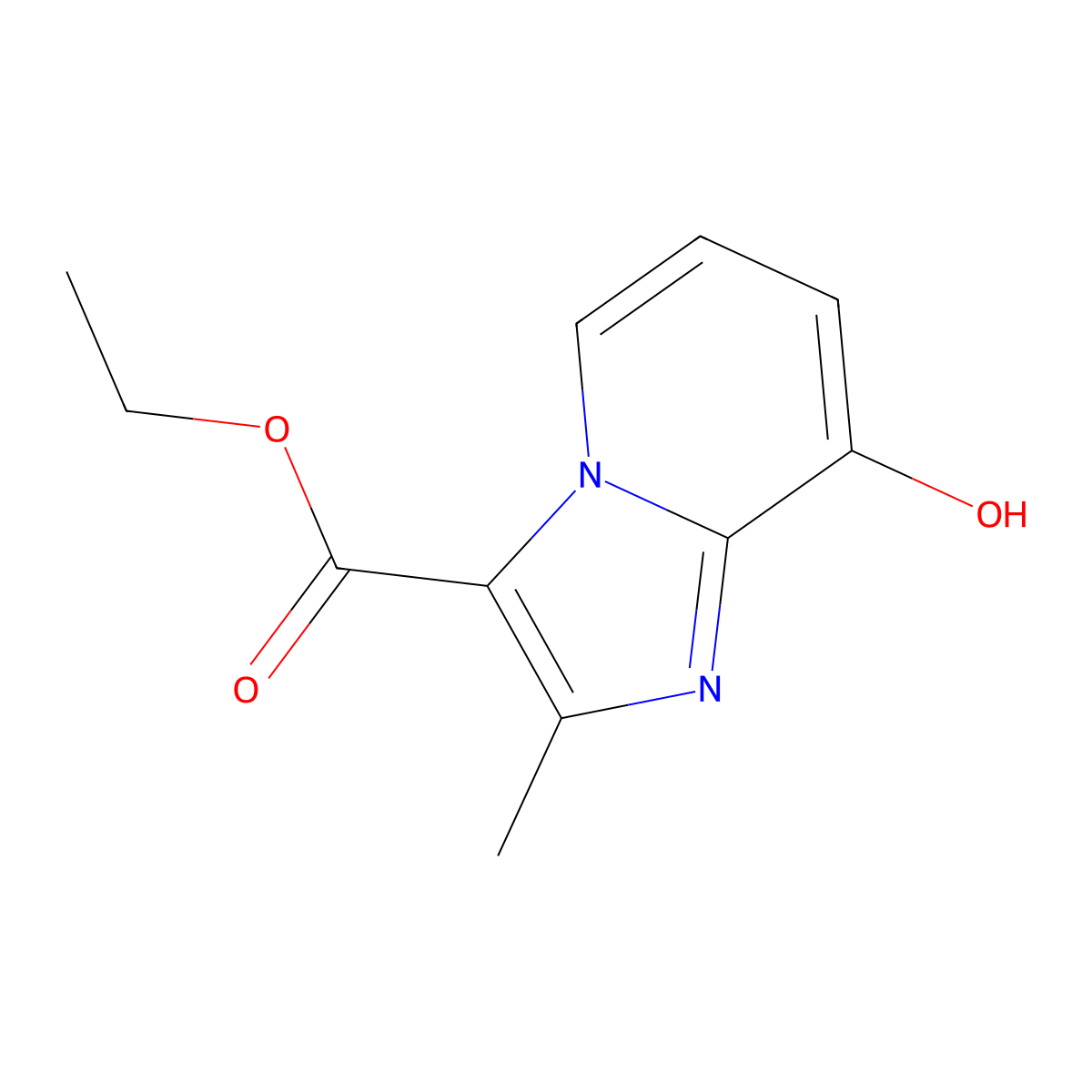 Ethyl 8-hydroxy-2-methylimidazo[1,2-a]pyridine-3-carboxylate molecular structure, CAS 173530-73-9