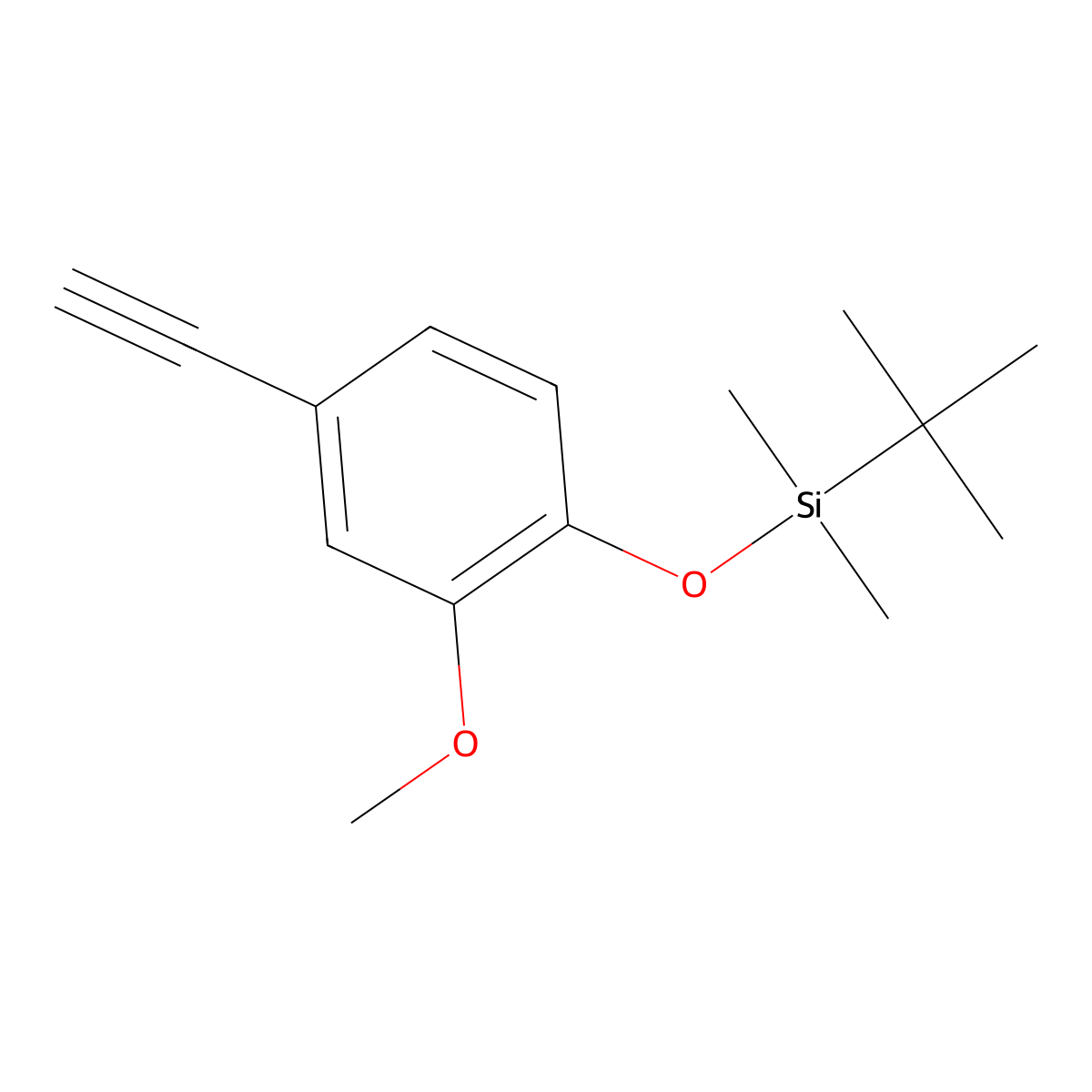 Tert-butyl(4-ethynyl-2-methoxyphenoxy)dimethylsilane molecular structure, CAS 173531-47-0