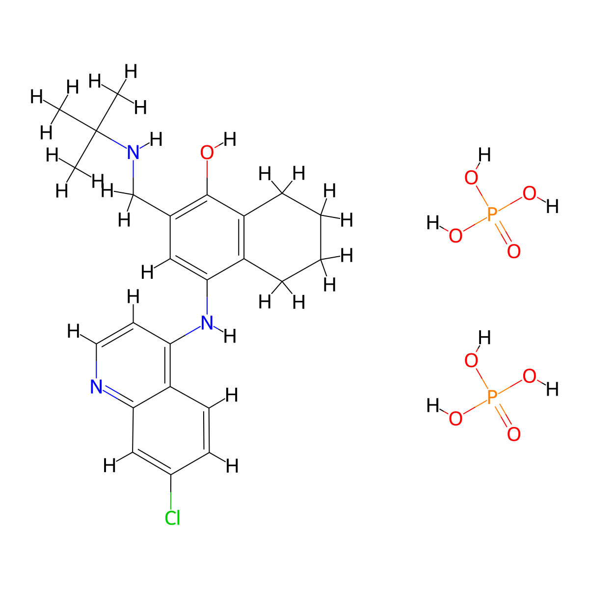Naphthoquine phosphate molecular structure, CAS 173531-58-3
