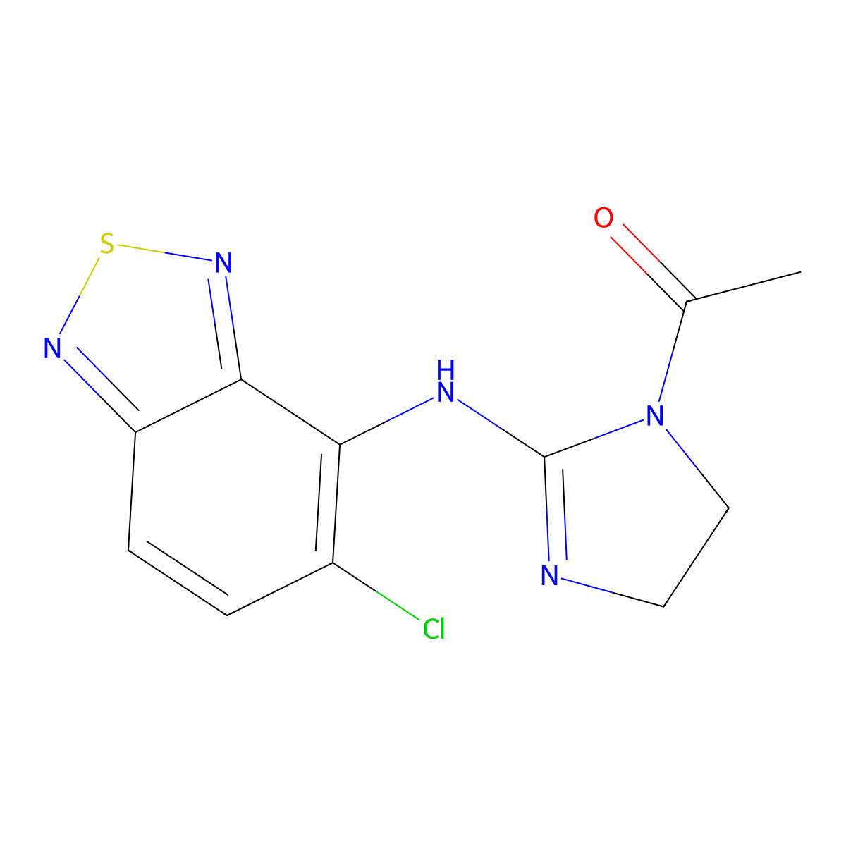 1-[2-[(5-Chloro-2,1,3-benzothiadiazol-4-yl)amino]-4,5-dihydroimidazol-1-yl]ethanone molecular structure, CAS 173532-15-5