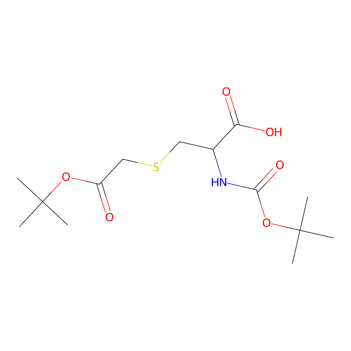 2-[(Tert-butoxycarbonyl)amino]-3-{[2-(tert-butoxy)-2-oxoethyl]sulfanyl}propanoic acid molecular structure, CAS 173535-11-0