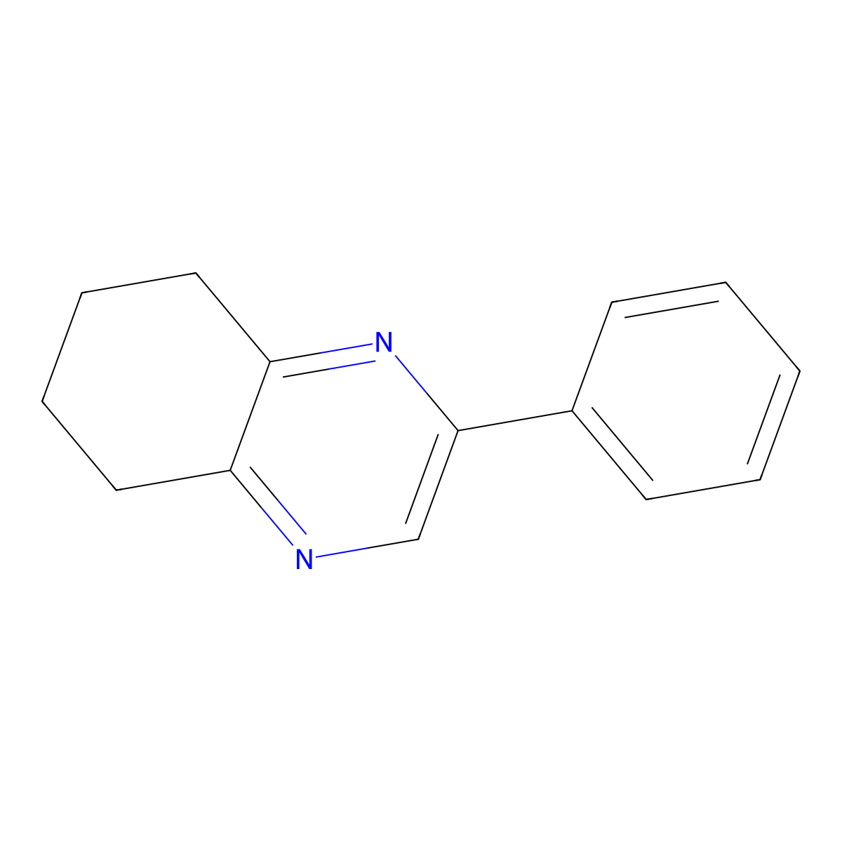 Quinoxaline, 5,6,7,8-tetrahydro-2-phenyl- molecular structure, CAS 173539-54-3