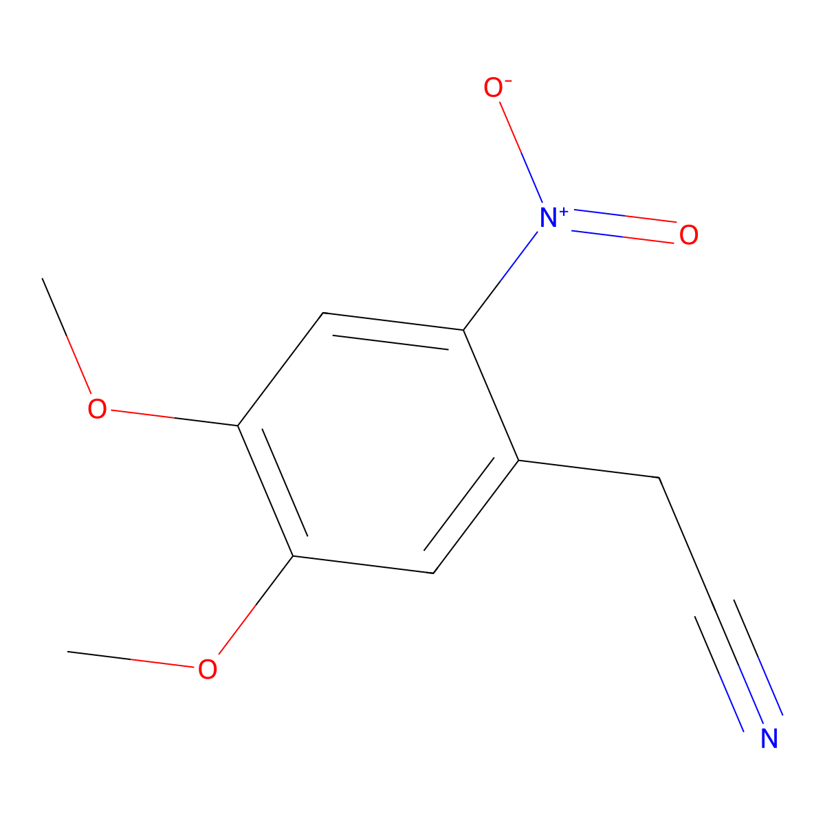 4,5-Dimethoxy-2-nitrophenylacetonitrile molecular structure, CAS 17354-04-0