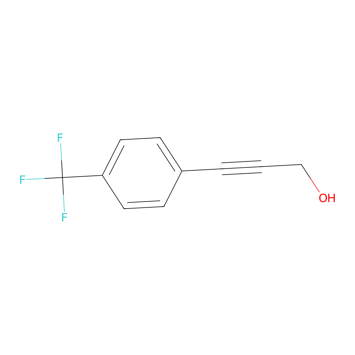 3-(4-(Trifluoromethyl)phenyl)prop-2-yn-1-ol molecular structure, CAS 173546-21-9