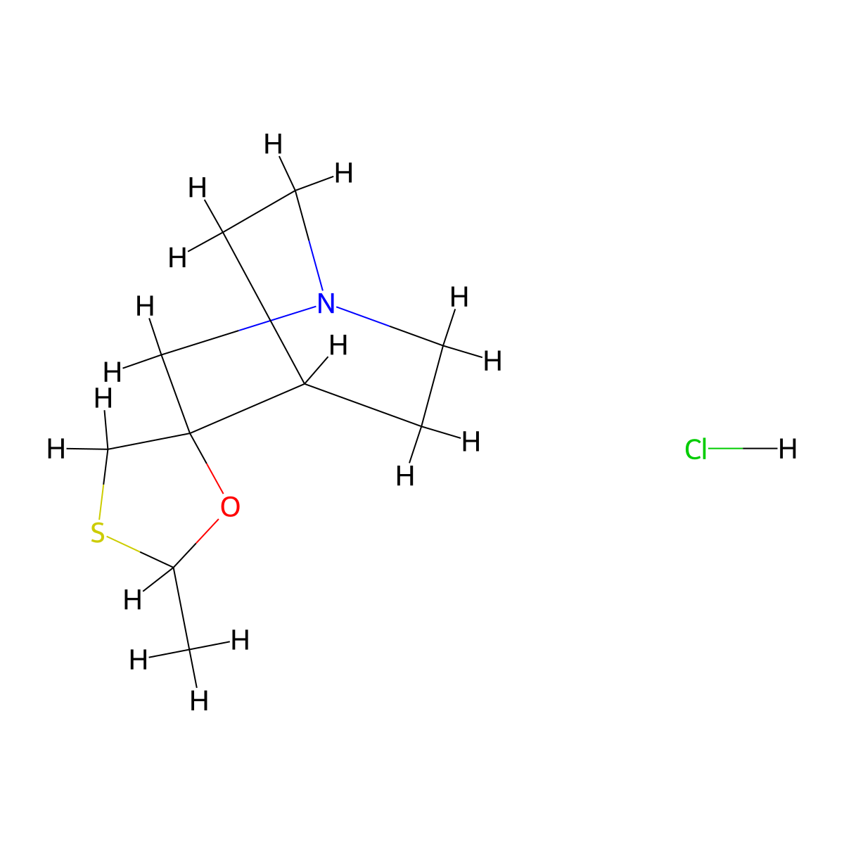 Cevimeline Hydrochloride Salt molecular structure, CAS 173553-37-2