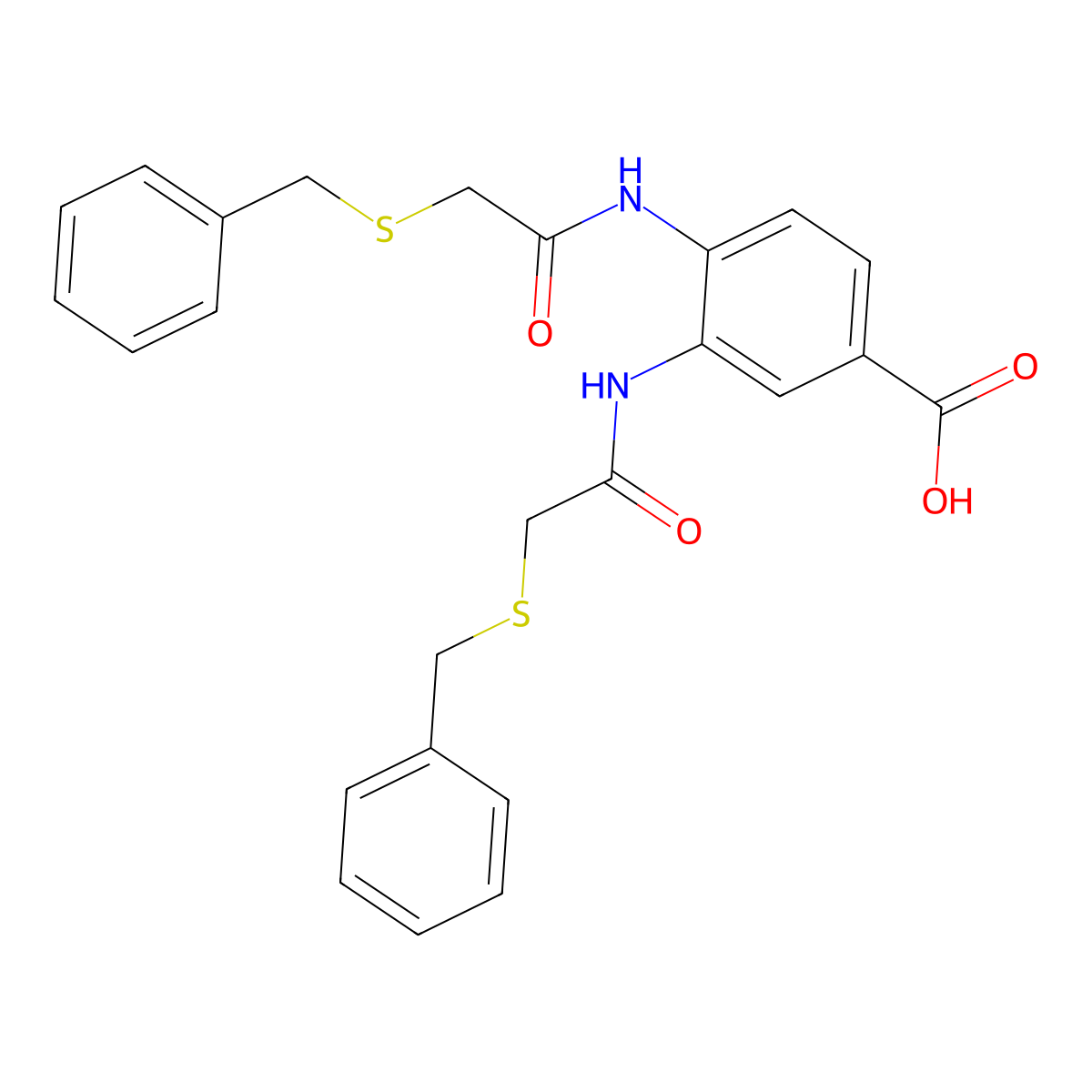 3,4-Bis{[(benzylsulfanyl)acetyl]amino}benzoic acid molecular structure, CAS 173558-03-7