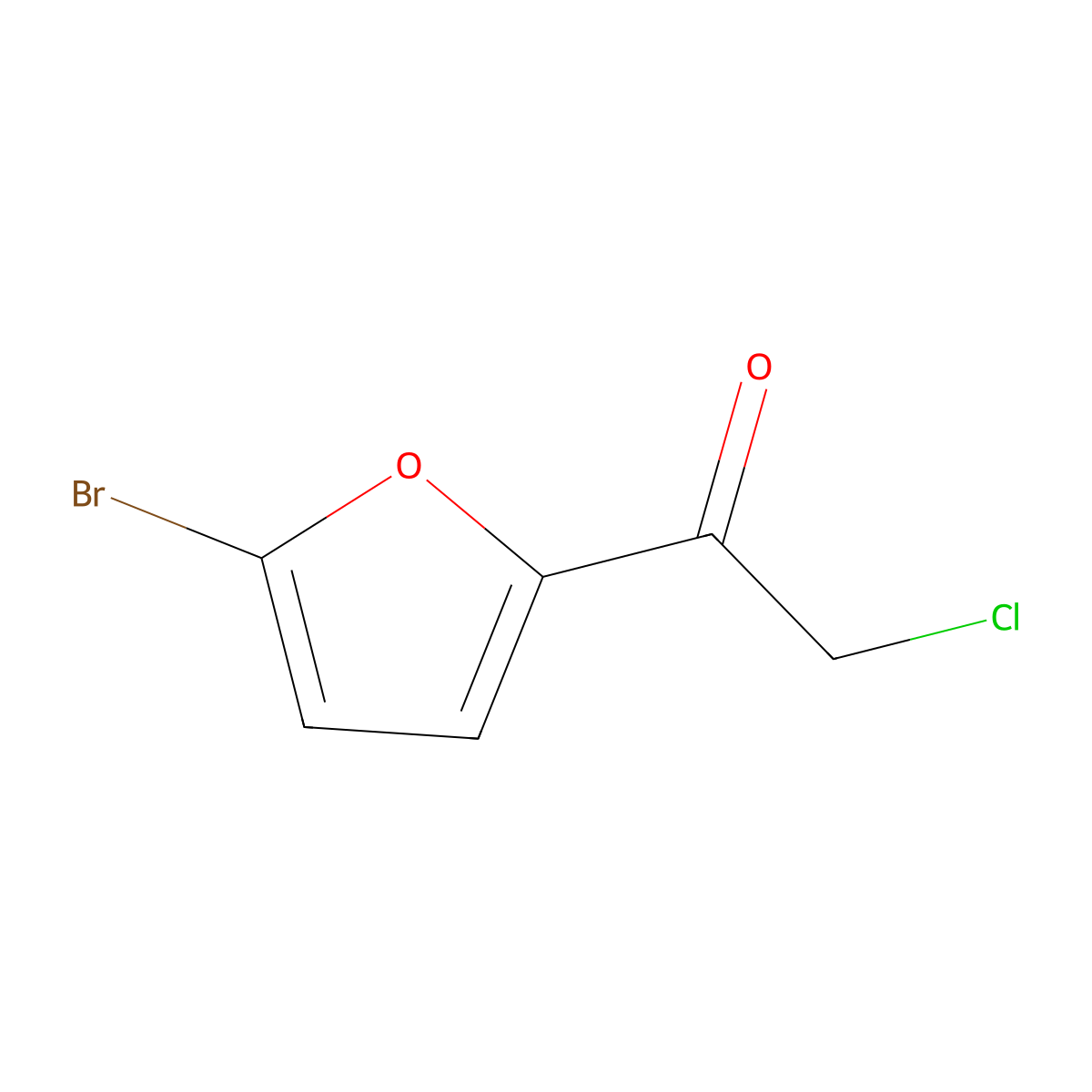 1-(5-Bromofuran-2-yl)-2-chloroethan-1-one molecular structure, CAS 17357-31-2
