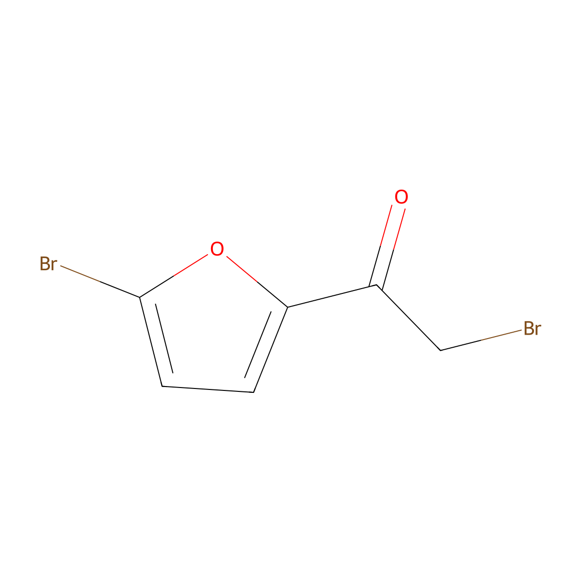 2-Bromo-1-(5-bromofuran-2-yl)ethan-1-one molecular structure, CAS 17357-32-3