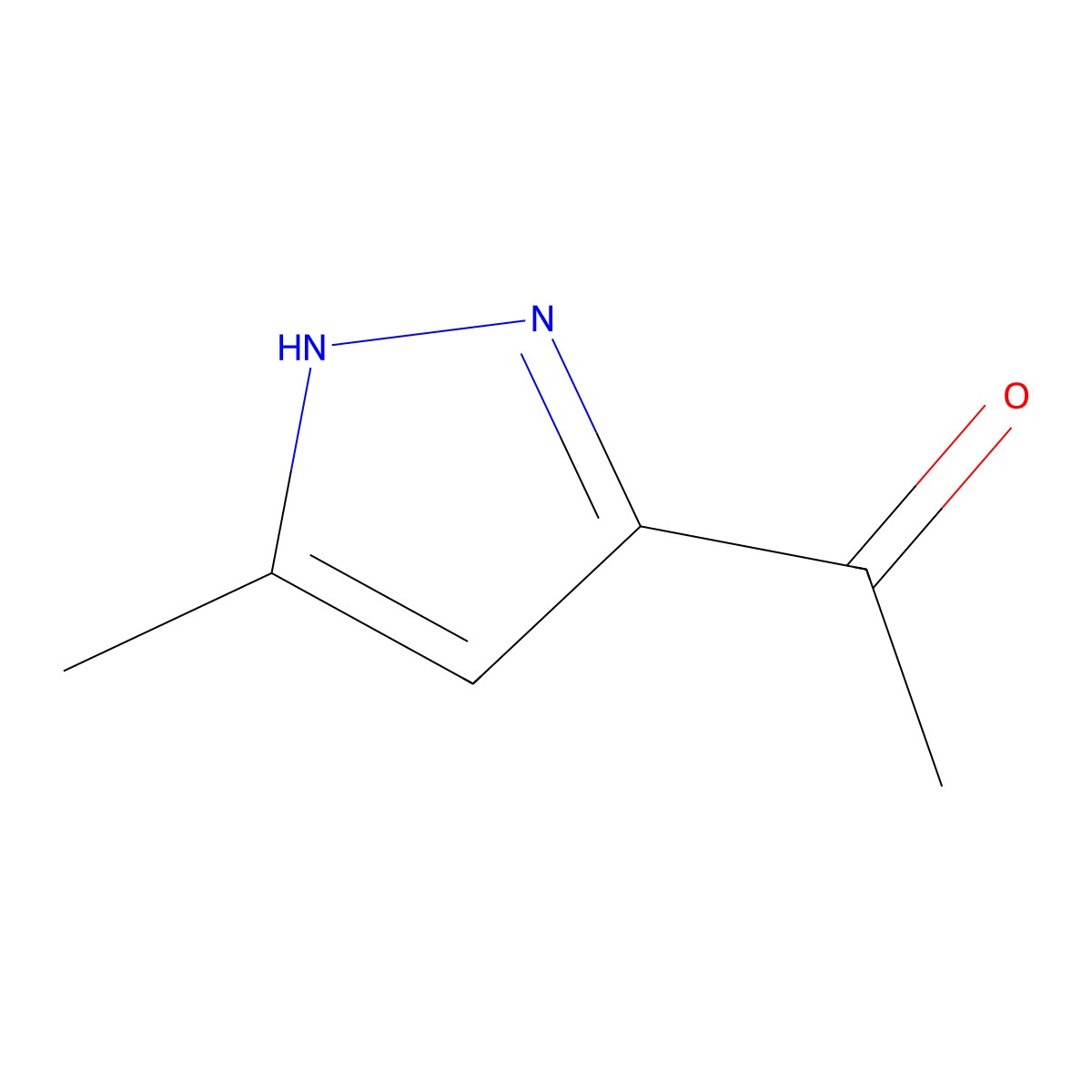 1-(3-methyl-1H-pyrazol-5-yl)ethan-1-one molecular structure, CAS 17357-74-3