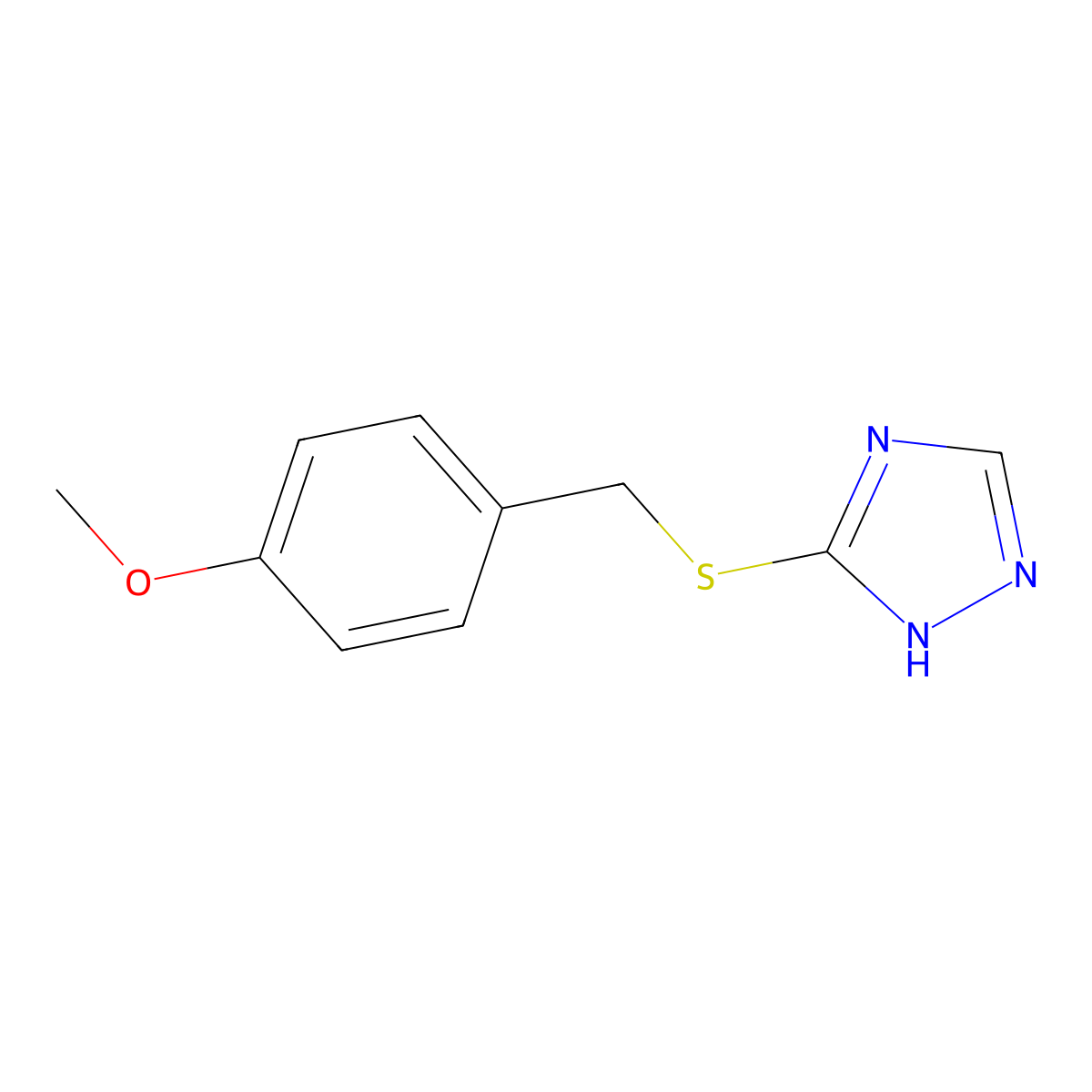 5-[[(4-Methoxyphenyl)methyl]thio]-1H-1,2,4-triazole molecular structure, CAS 17357-75-4