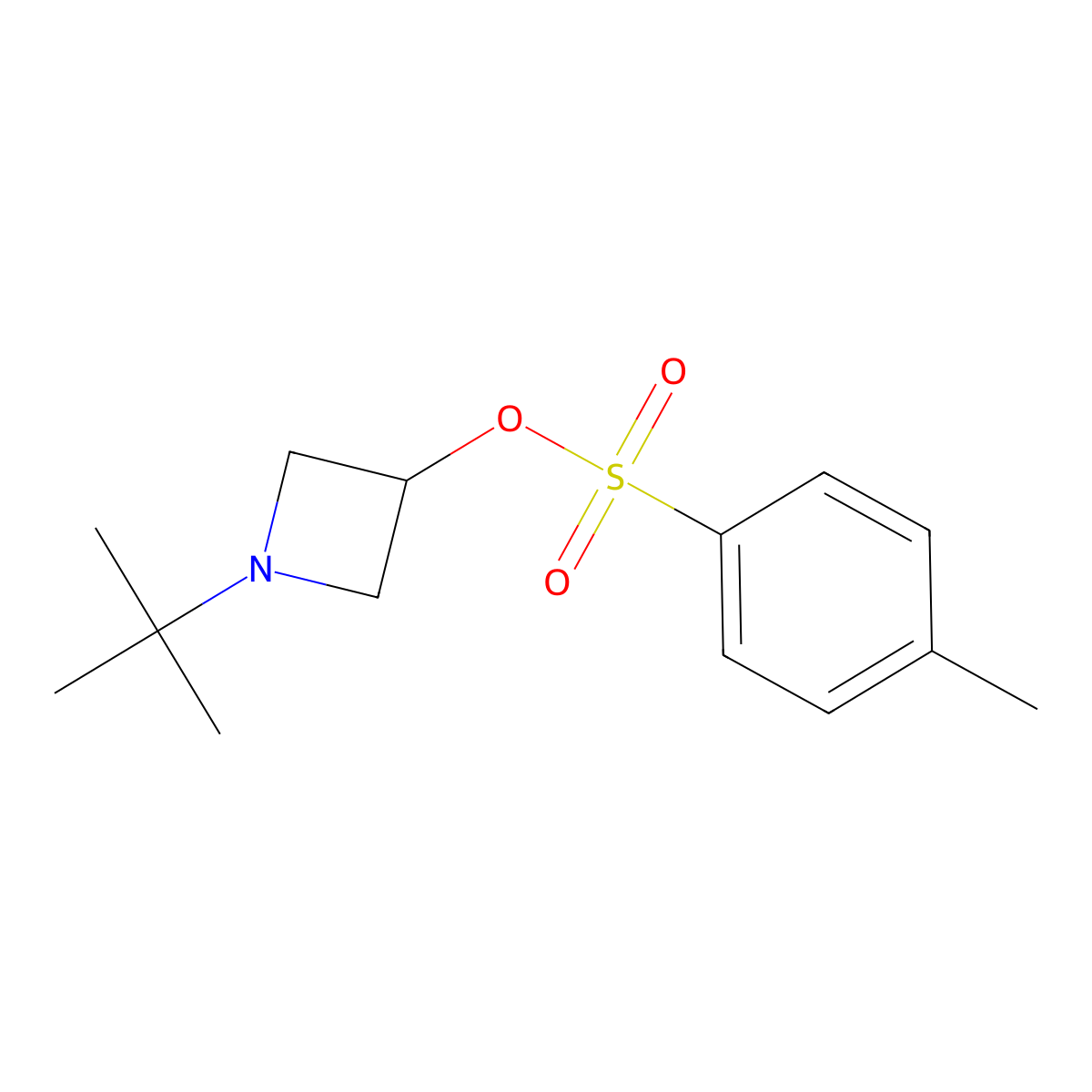 1-Tert-butylazetidin-3-yl 4-methylbenzenesulfonate molecular structure, CAS 17358-65-5