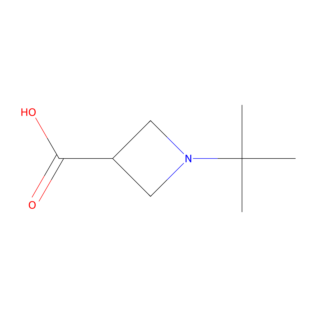 1-Tert-butylazetidine-3-carboxylic acid molecular structure, CAS 17358-76-8