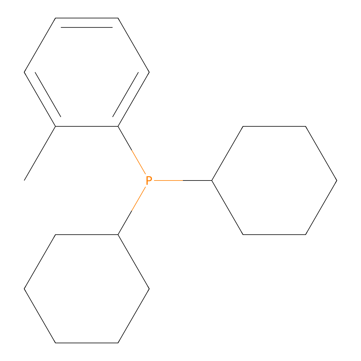 Dicyclohexyl(2-methylphenyl)phosphine molecular structure, CAS 173593-25-4