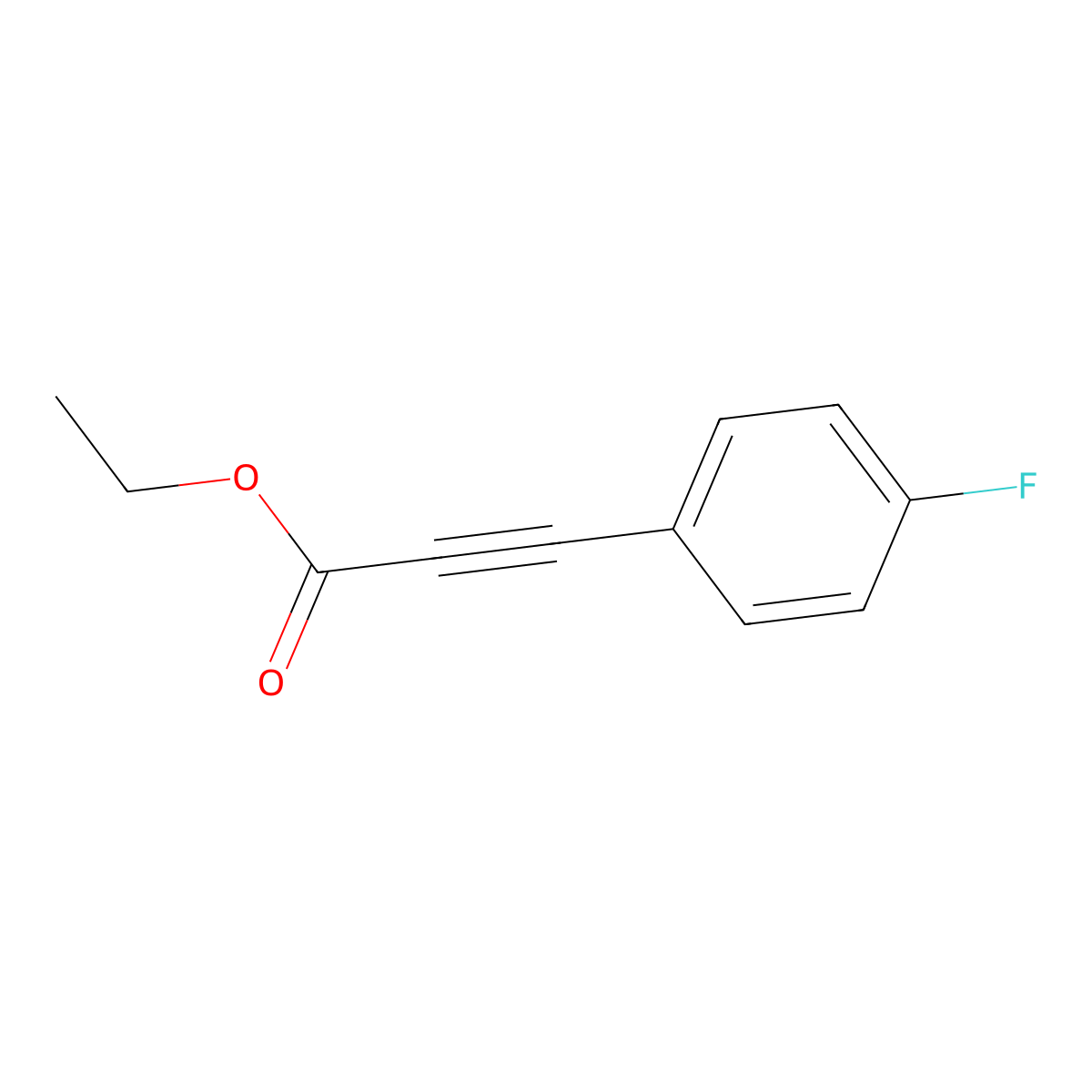 Ethyl 3-(4-fluorophenyl)propiolate molecular structure, CAS 1736-31-8