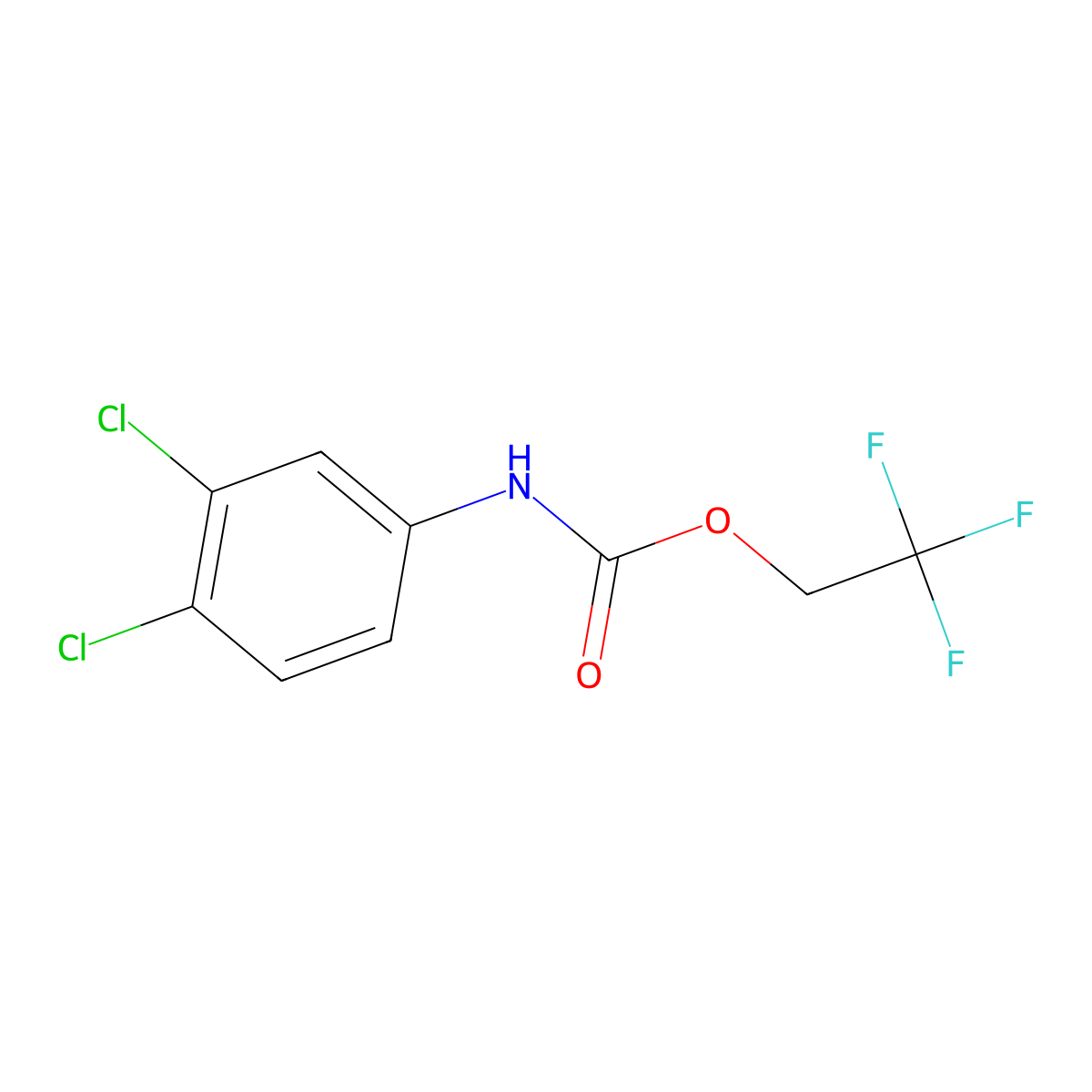 2,2,2-Trifluoroethyl (3,4-dichlorophenyl)carbamate molecular structure, CAS 1736-43-2