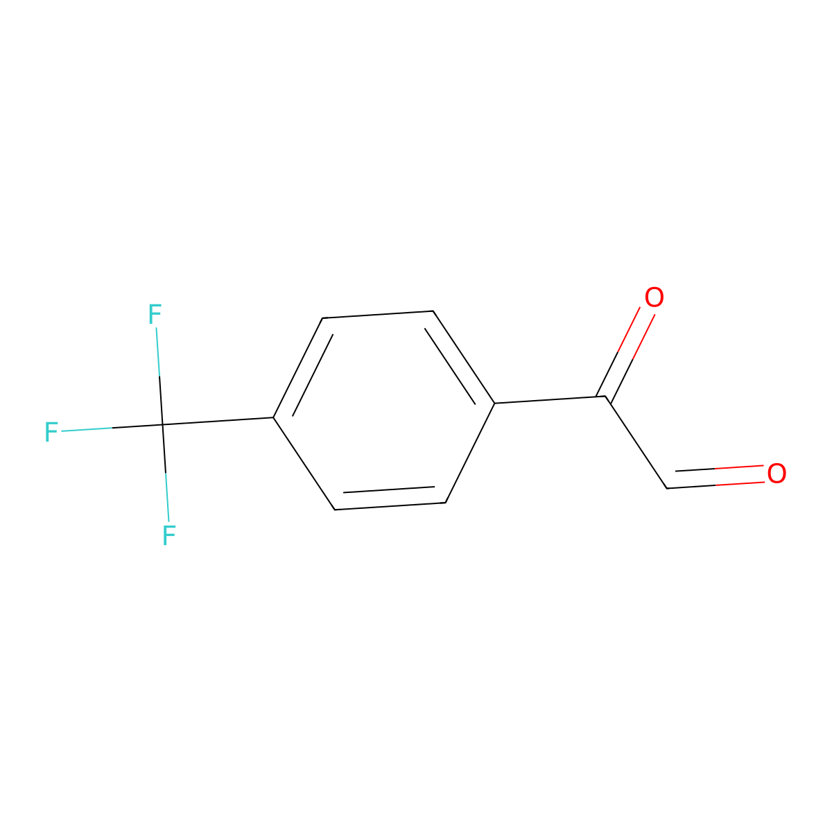 2-Oxo-2-(4-(trifluoromethyl)phenyl)acetaldehyde molecular structure, CAS 1736-56-7