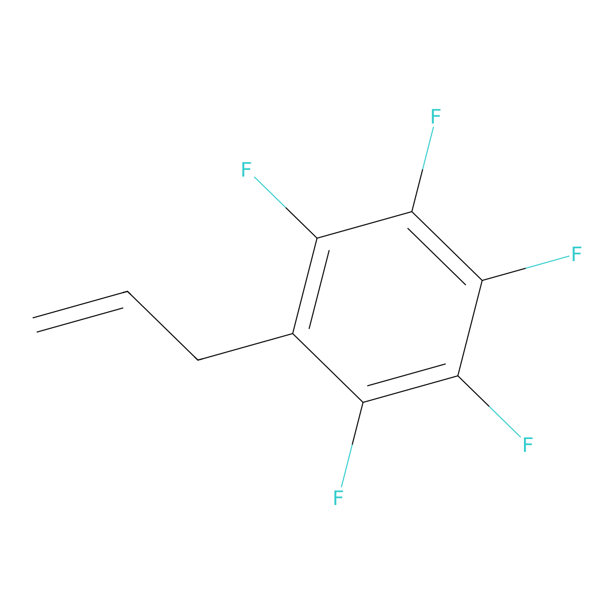 Allylpentafluorobenzene molecular structure, CAS 1736-60-3