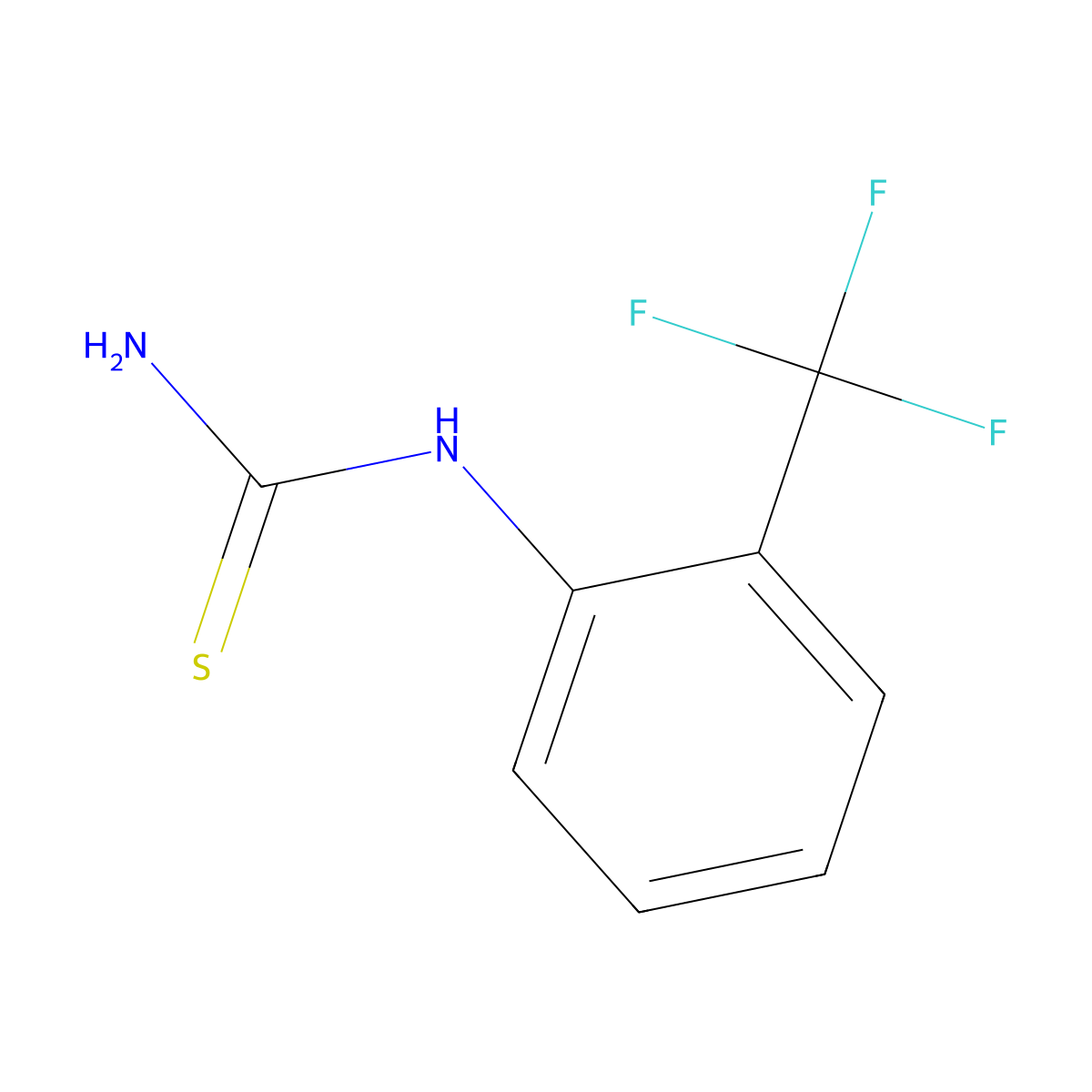 Thiourea, N-[2-(trifluoromethyl)phenyl]- molecular structure, CAS 1736-71-6