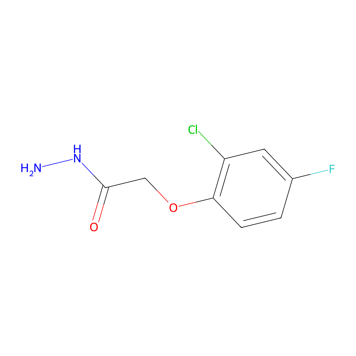 2-(2-Chloro-4-fluorophenoxy)acetohydrazide molecular structure, CAS 1736-80-7