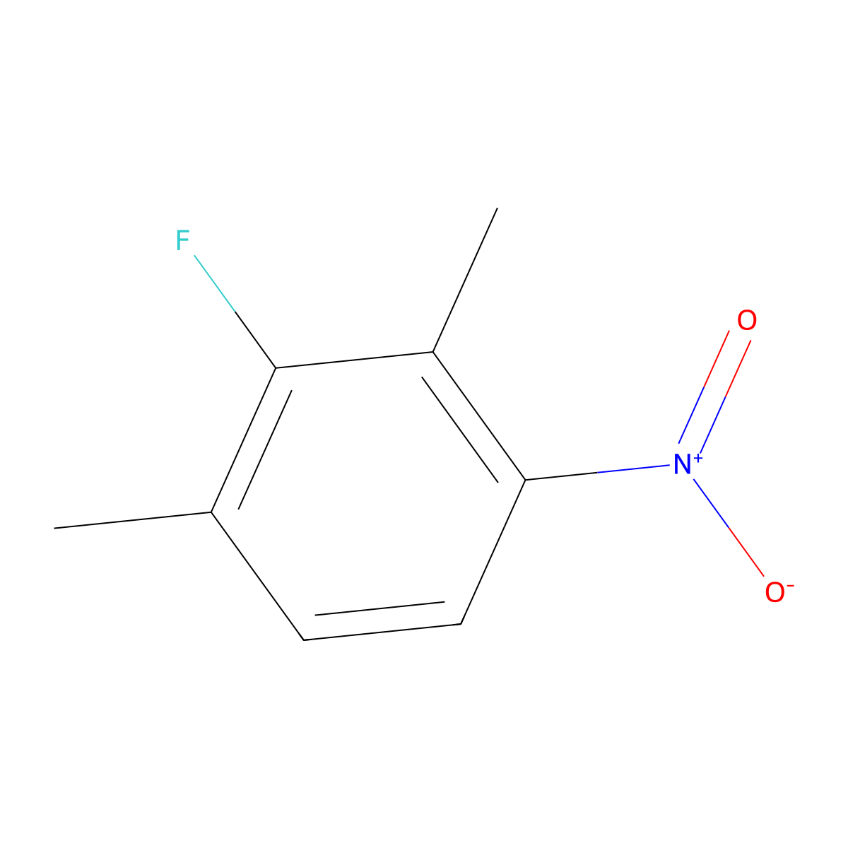 2-Fluoro-1,3-dimethyl-4-nitrobenzene molecular structure, CAS 1736-84-1