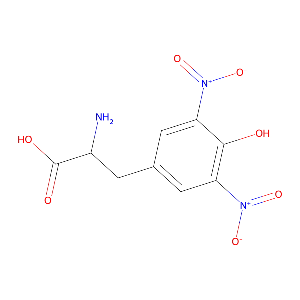 3,5-dinitro-L-tyrosine molecular structure, CAS 17360-11-1