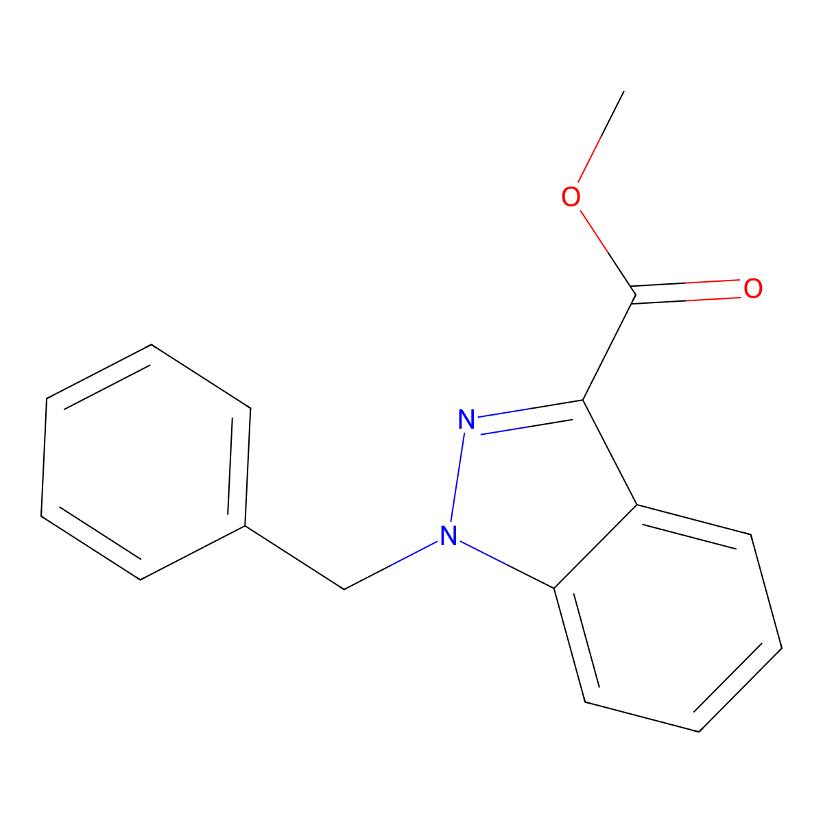 methyl 1-benzyl-1H-indazole-3-carboxylate molecular structure, CAS 173600-03-8