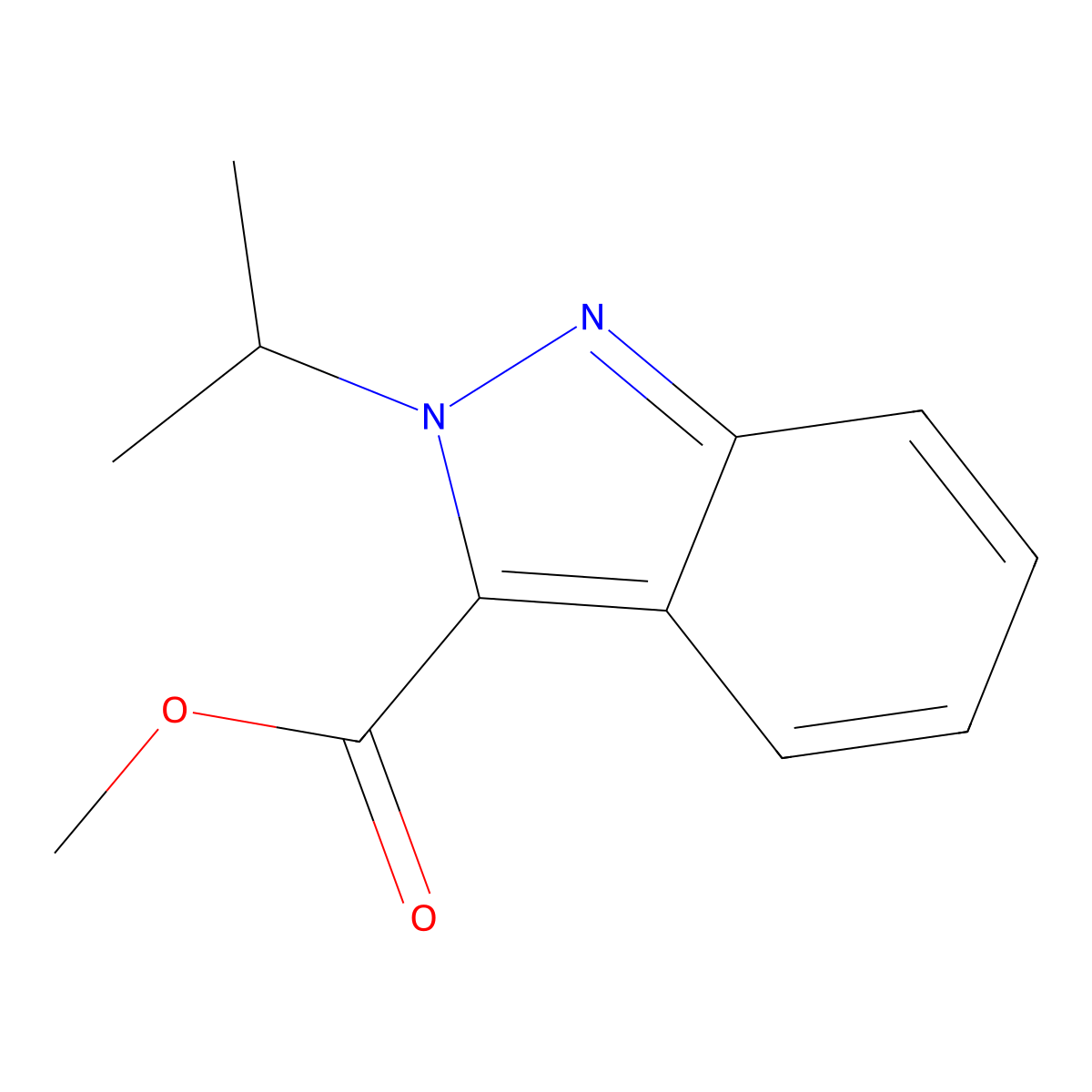 2-Isopropyl-2H-indazole-3-carboxylic acid methyl ester molecular structure, CAS 173600-07-2