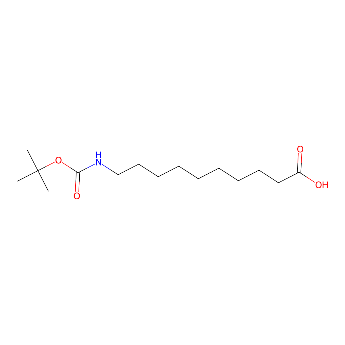 10-{[(Tert-butoxy)carbonyl]amino}decanoic acid molecular structure, CAS 173606-50-3