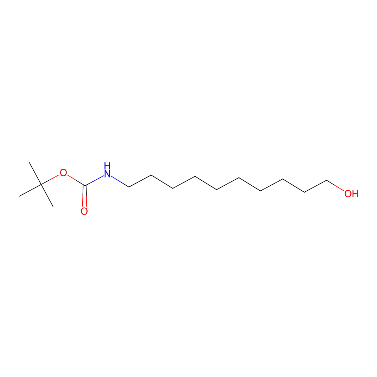 tert-Butyl (10-hydroxydecyl)carbamate molecular structure, CAS 173606-54-7