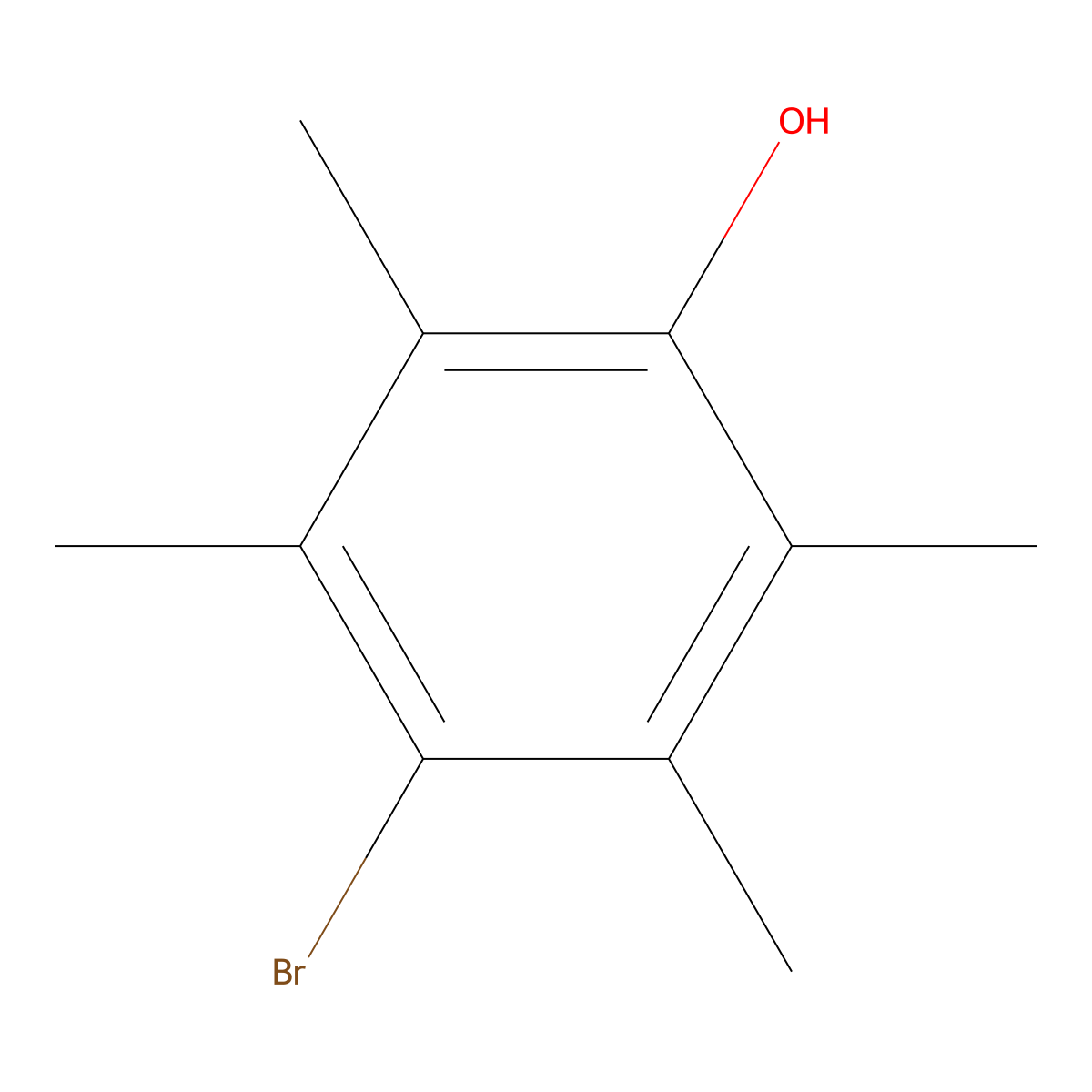4-Bromo-2,3,5,6-tetramethylphenol molecular structure, CAS 17362-16-2
