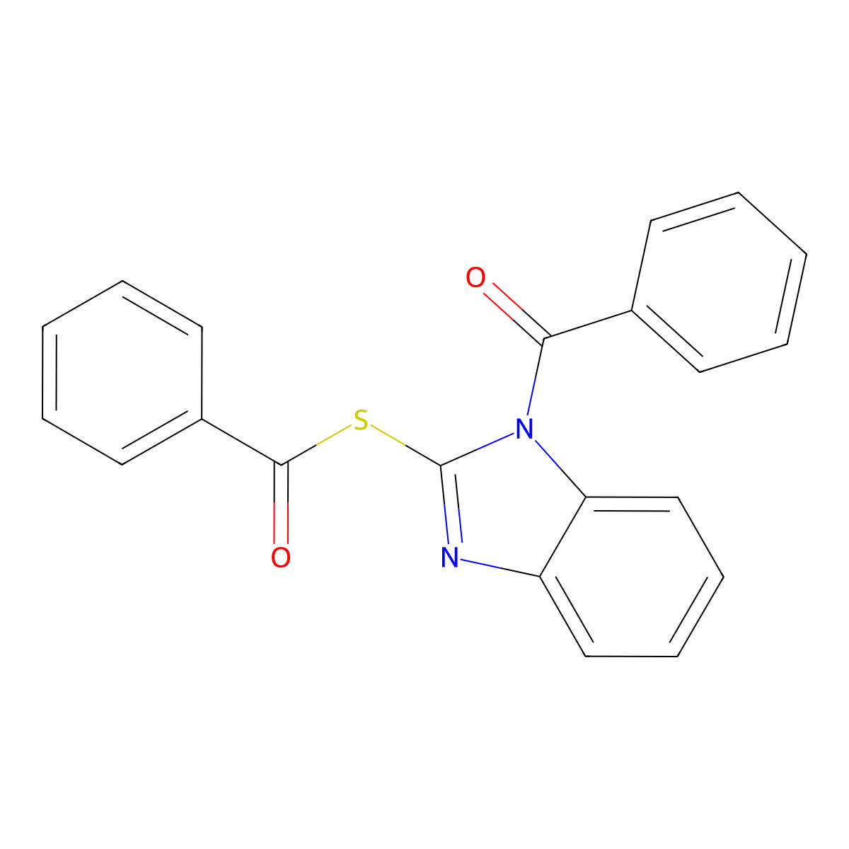 Phenyl 2-(phenylcarbonylthio)benzimidazolyl ketone molecular structure, CAS 17362-26-4