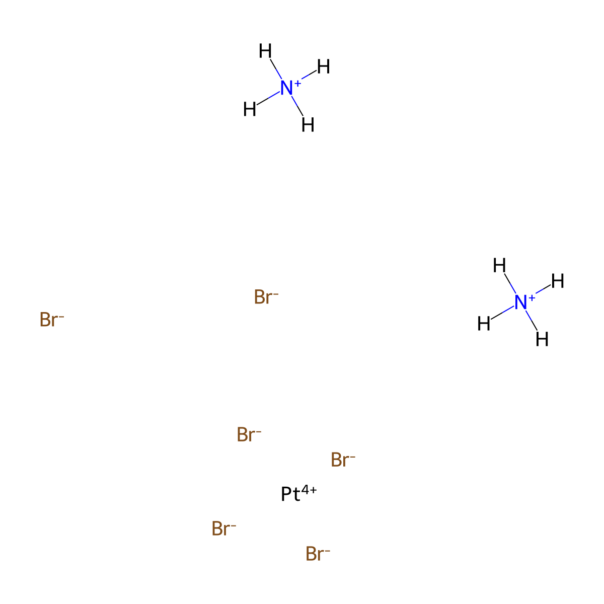 Platinate(2-), hexabromo-, ammonium (1:2), (OC-6-11)- molecular structure, CAS 17363-02-9