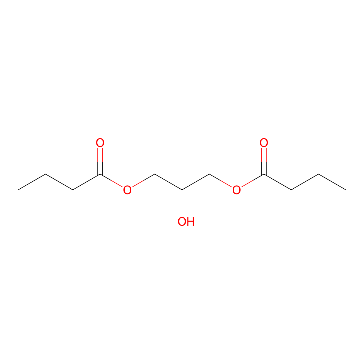 1,1'-(2-Hydroxy-1,3-propanediyl) dibutanoate molecular structure, CAS 17364-00-0