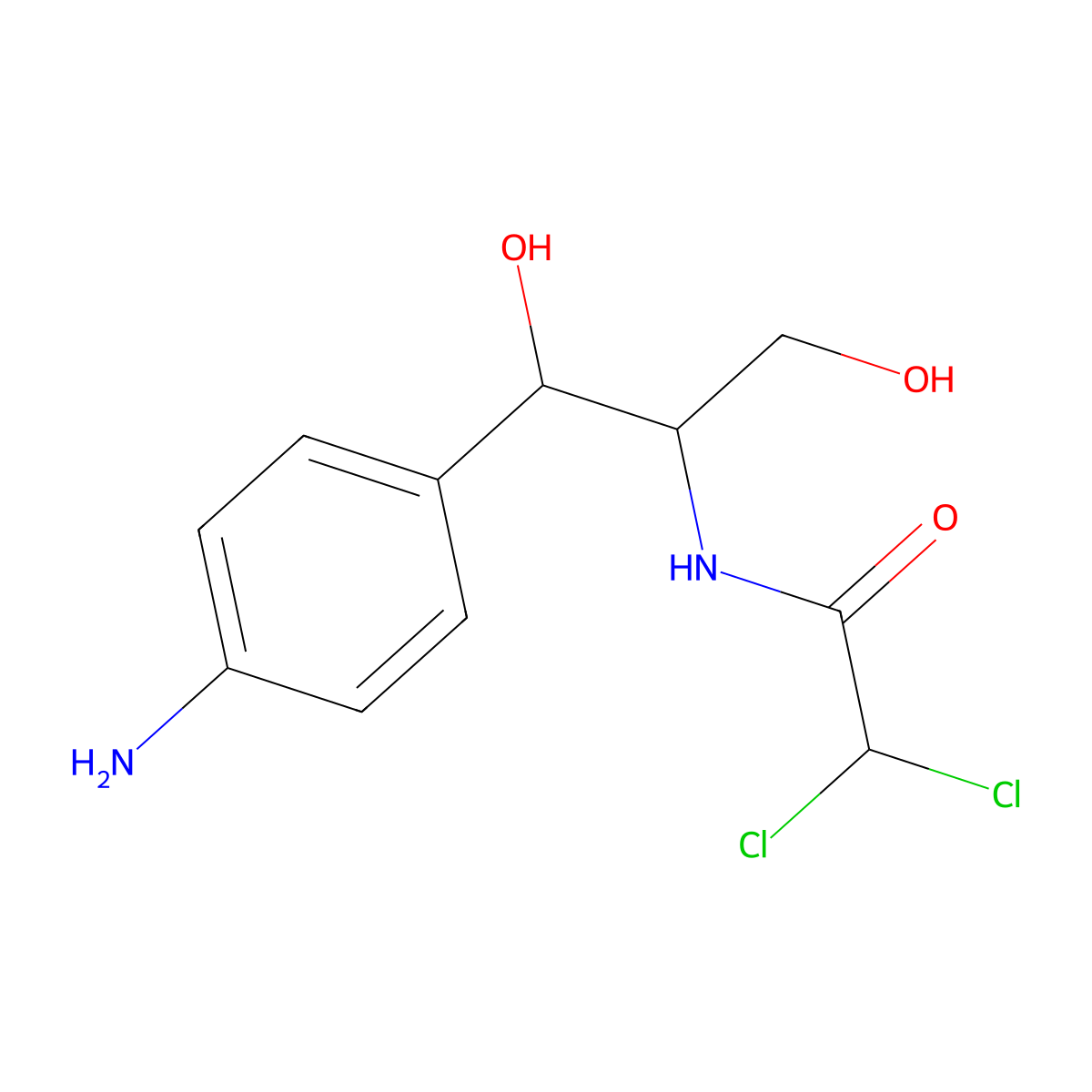 N-[1-(4-aminophenyl)-1,3-dihydroxypropan-2-yl]-2,2-dichloroacetamide molecular structure, CAS 17364-04-4