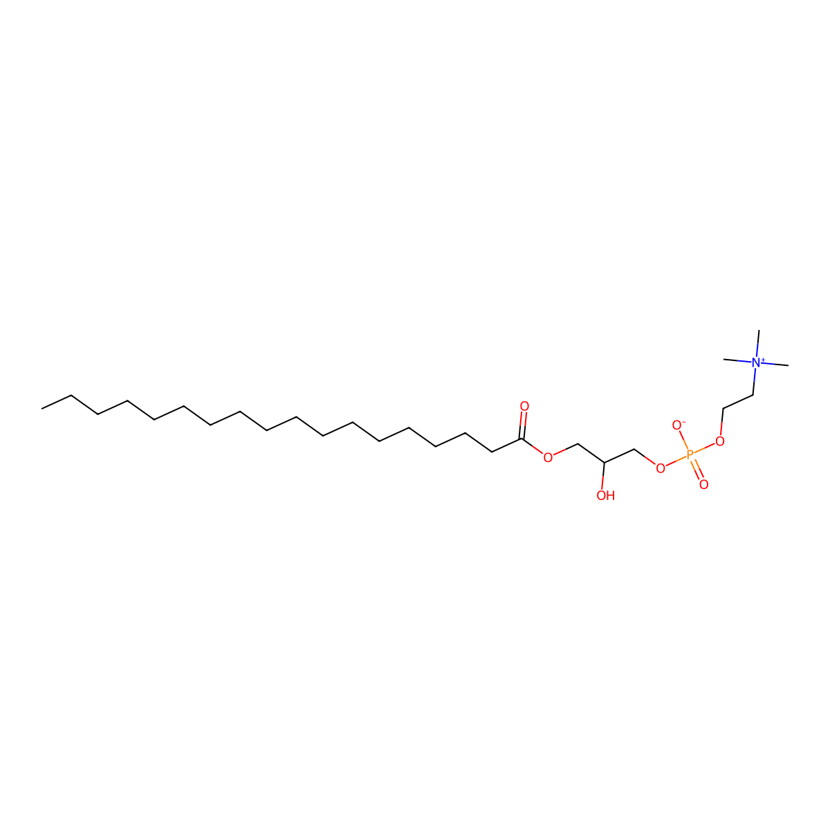 Stearoyl lysophosphatidylcholine molecular structure, CAS 17364-19-1