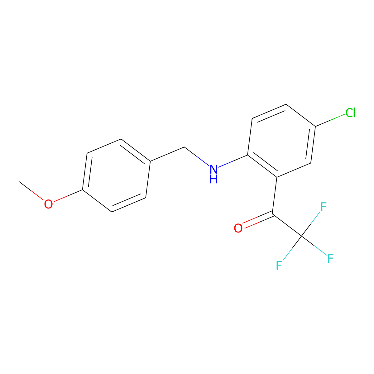 N-(4-Methoxybenzyl)-4-chloro-2-(trifluoroacetyl)aniline molecular structure, CAS 173676-54-5