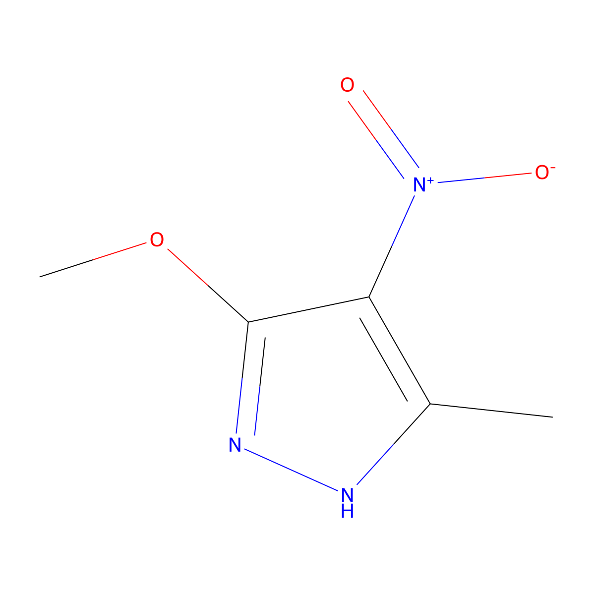3-methoxy-5-methyl-4-nitro-1H-pyrazole molecular structure, CAS 173682-19-4