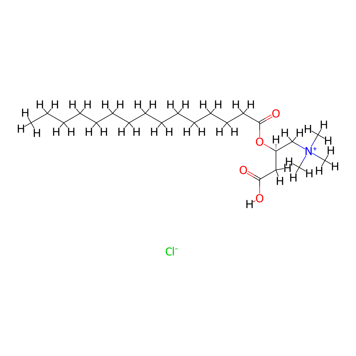 Pentadecanoyl-L-carnitine (chloride) molecular structure, CAS 173686-57-2